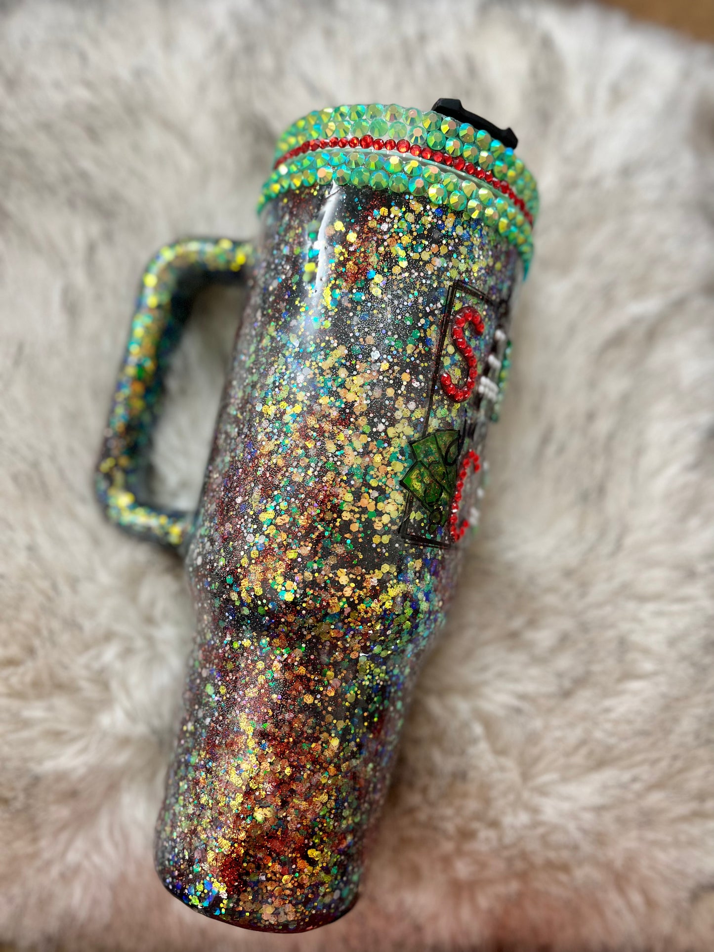 Dear Santa Just Leave Cash Rhinestone Santa Tumbler 40oz. Tumbler Christmas Gifts Christmas Epoxy Tumblers Winter Wonderland