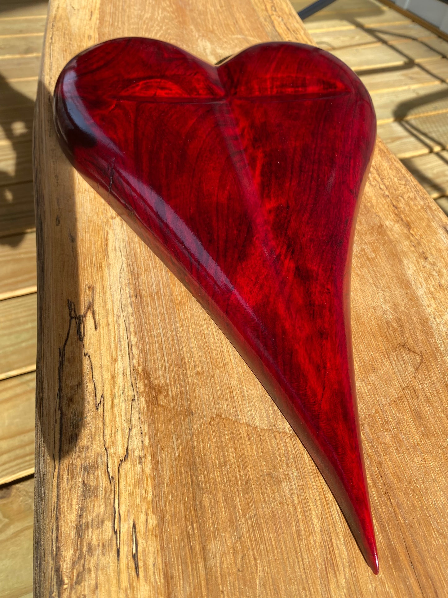 Red 3D Heart Cross Sculpture Christmas Gift Anniversaries gift 20th anniversary wooden Art birthday gift
