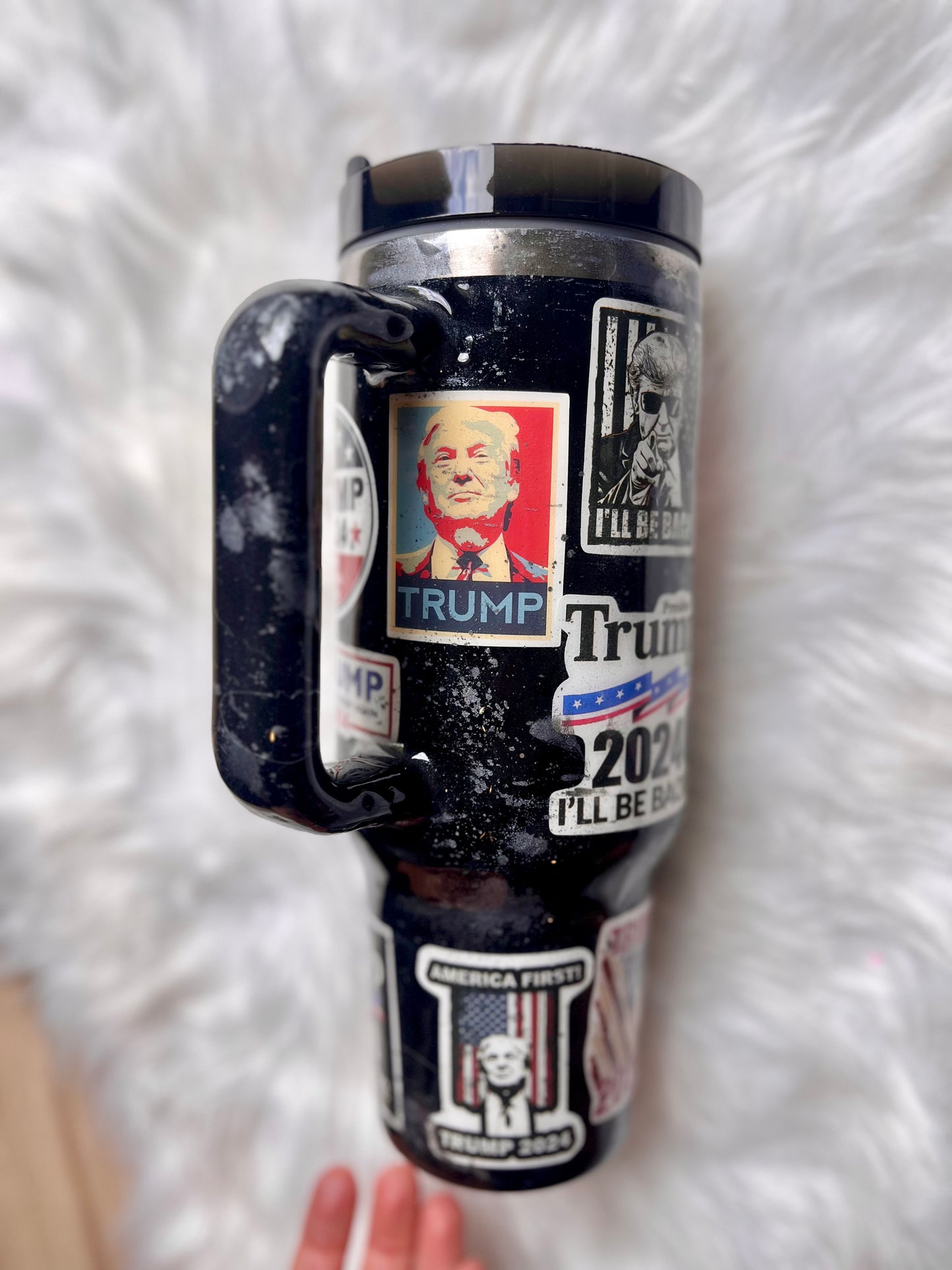 Trump 40oz Tumbler with handle Not Today You Can’t Kill Freedom by