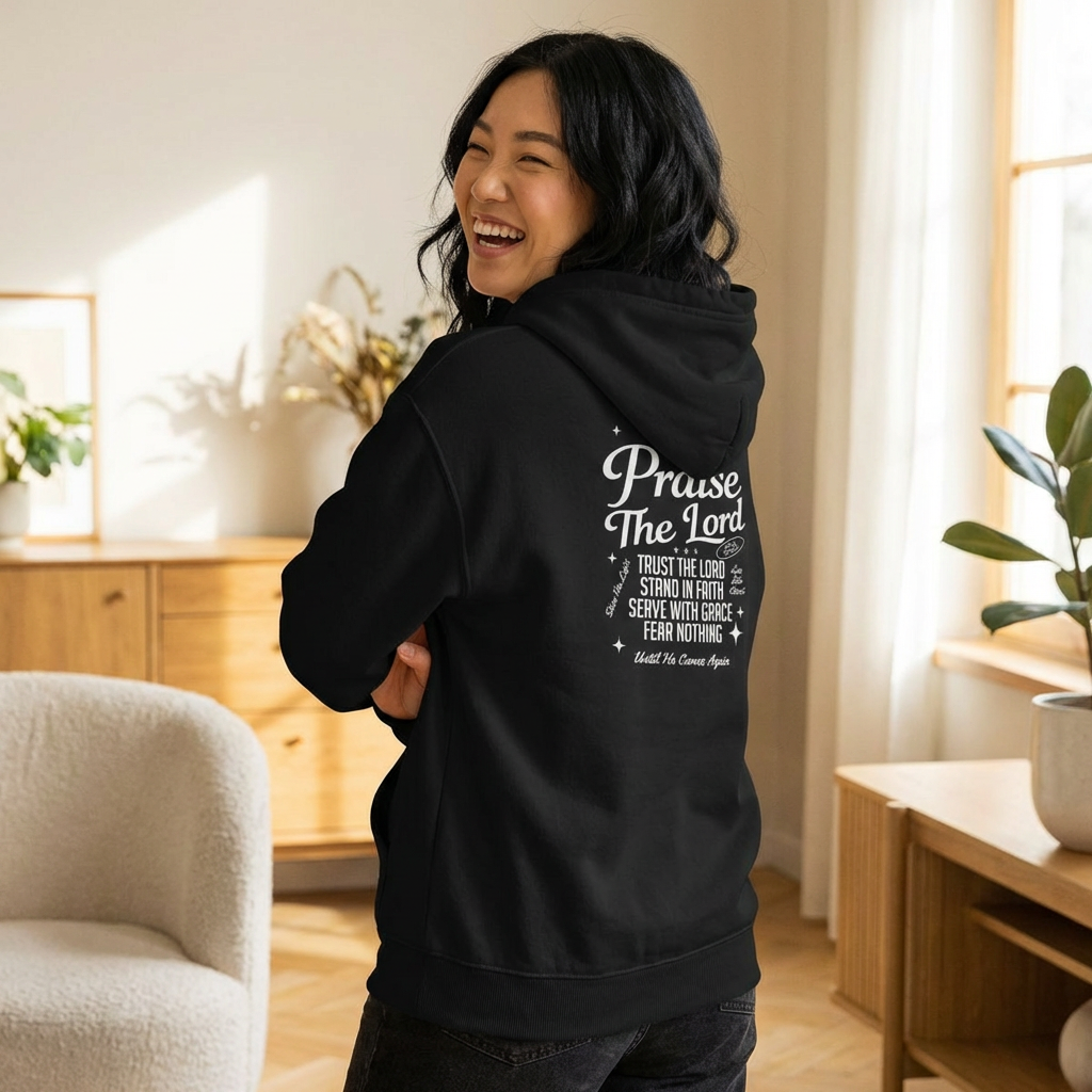 Praise the Lord Hoodie — Unisex Front & Back Christian Sweatshirt