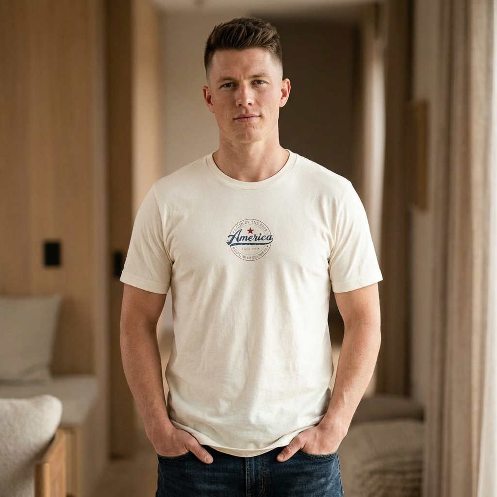 America Vintage Badge T-Shirt unisex— "Land of the Free" Patriotic Tee