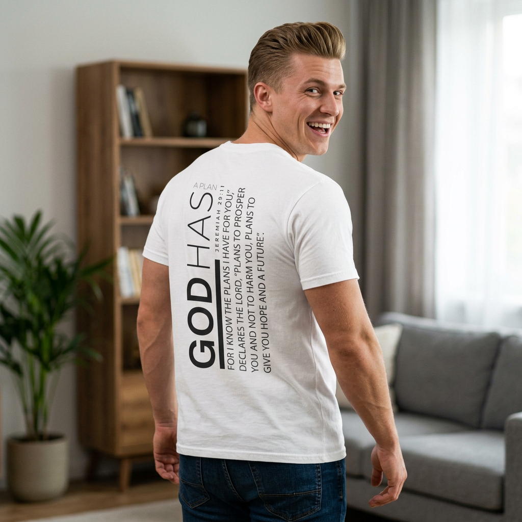 God Has a Plan T-Shirt — Inspirational Unisex Tee (Front & Back Design)