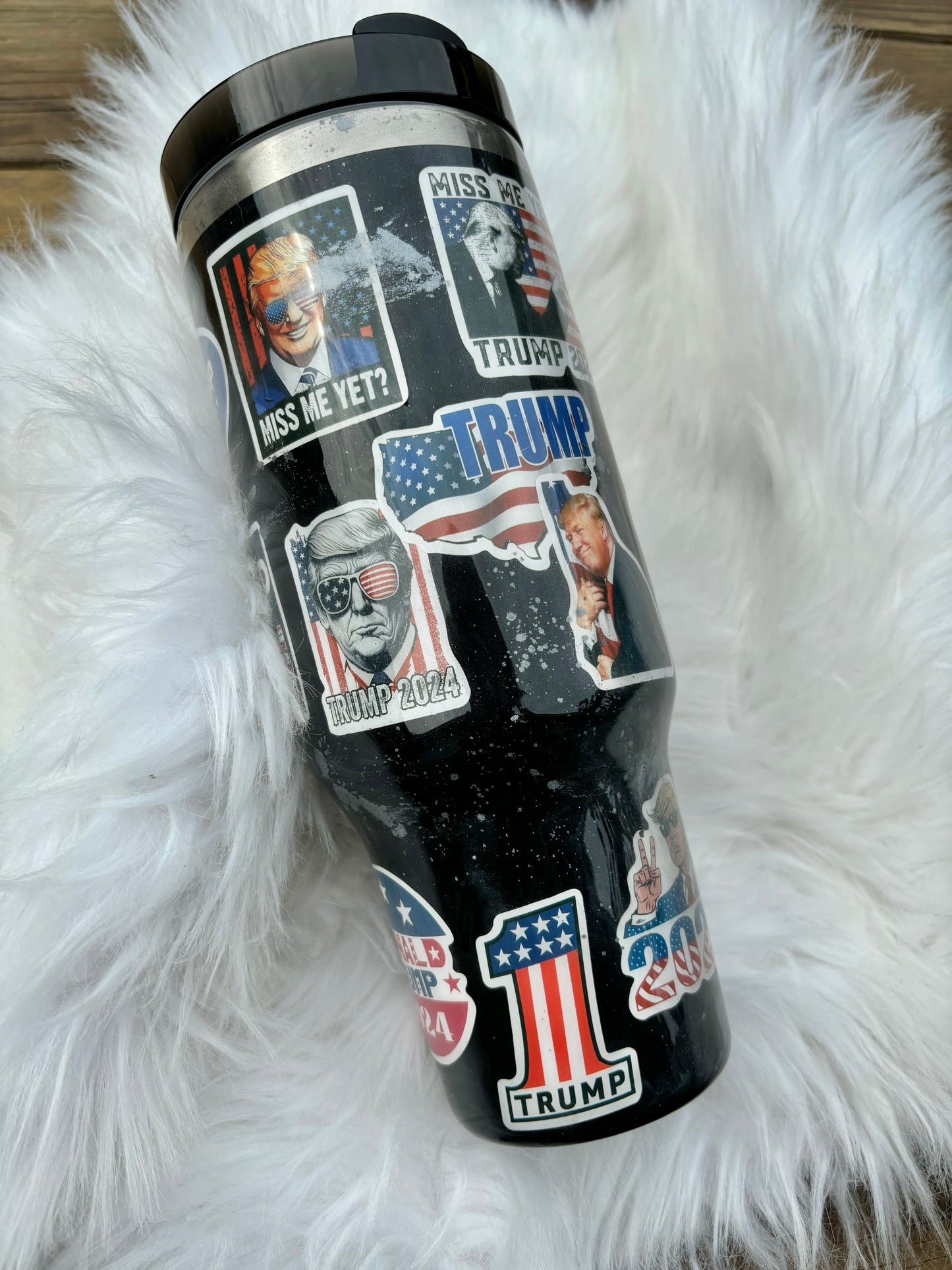 Trump 40oz Tumbler with handle Not Today You Can’t Kill Freedom by