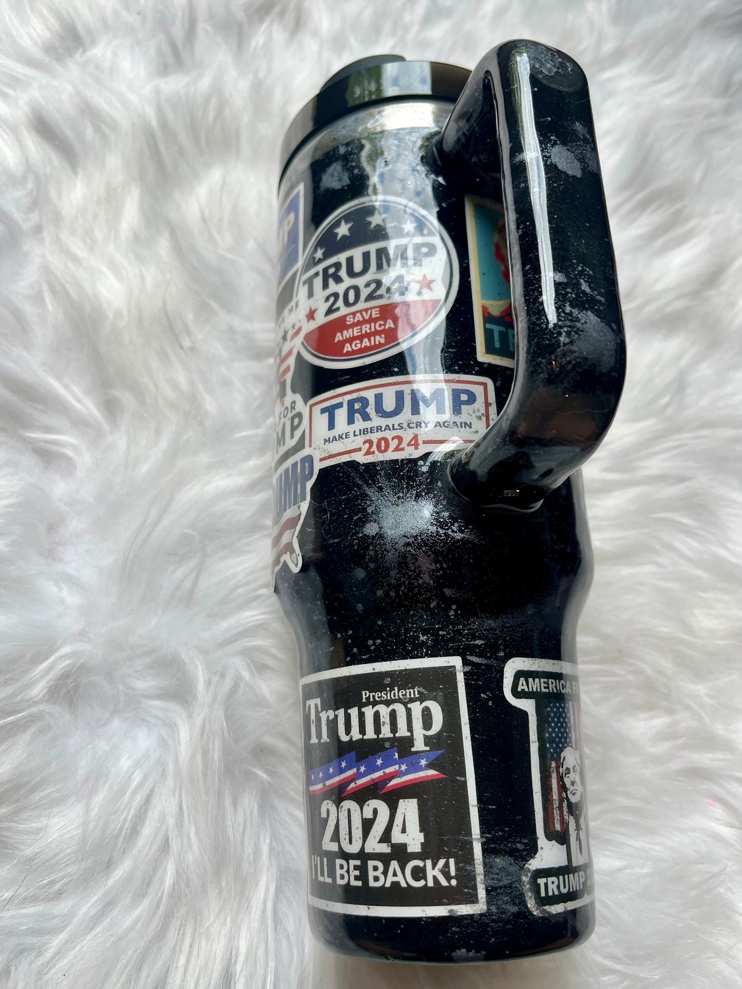Trump 40oz Tumbler with handle Not Today You Can’t Kill Freedom by