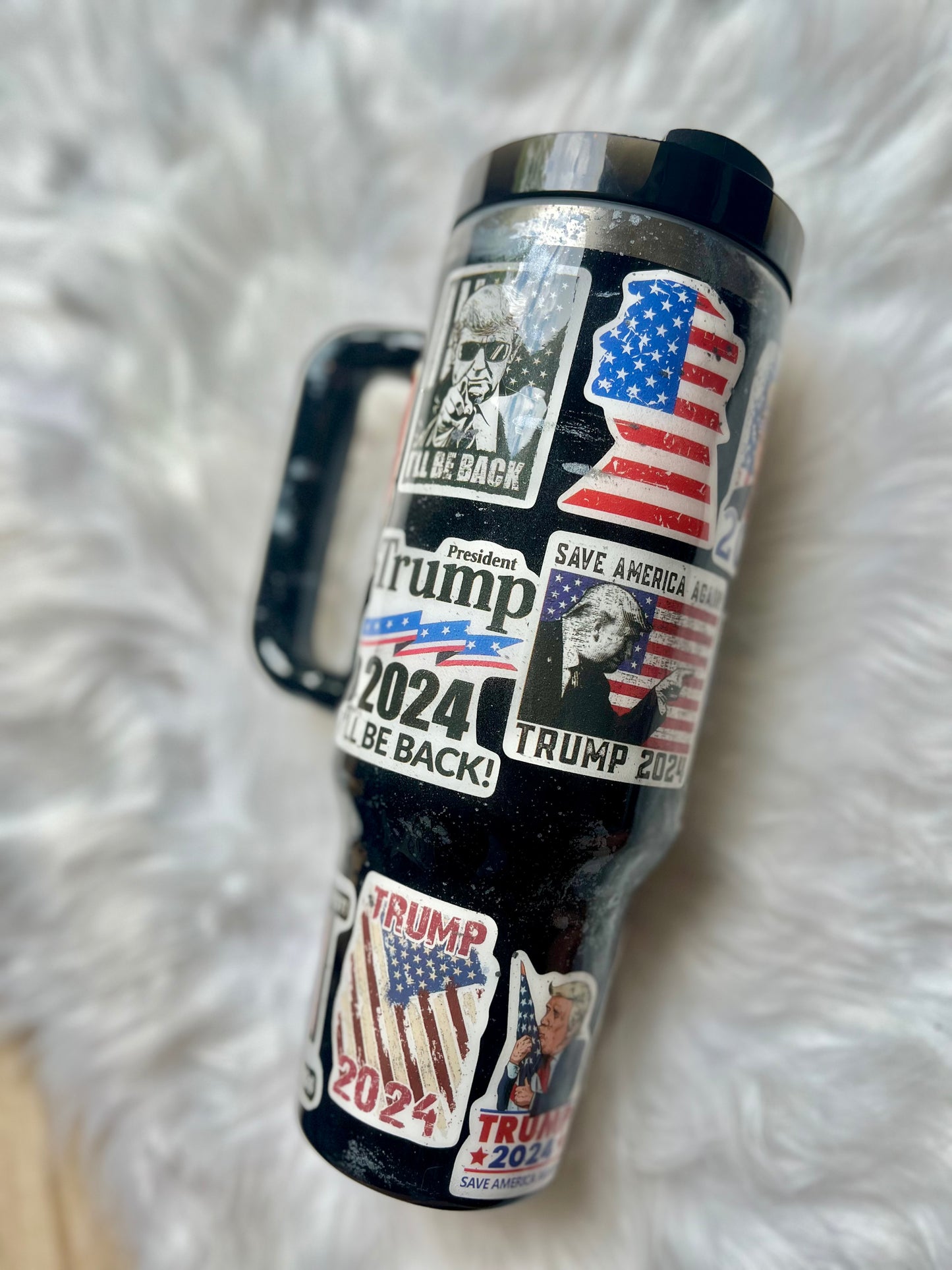 Trump 40oz Tumbler with handle Not Today You Can’t Kill Freedom by
