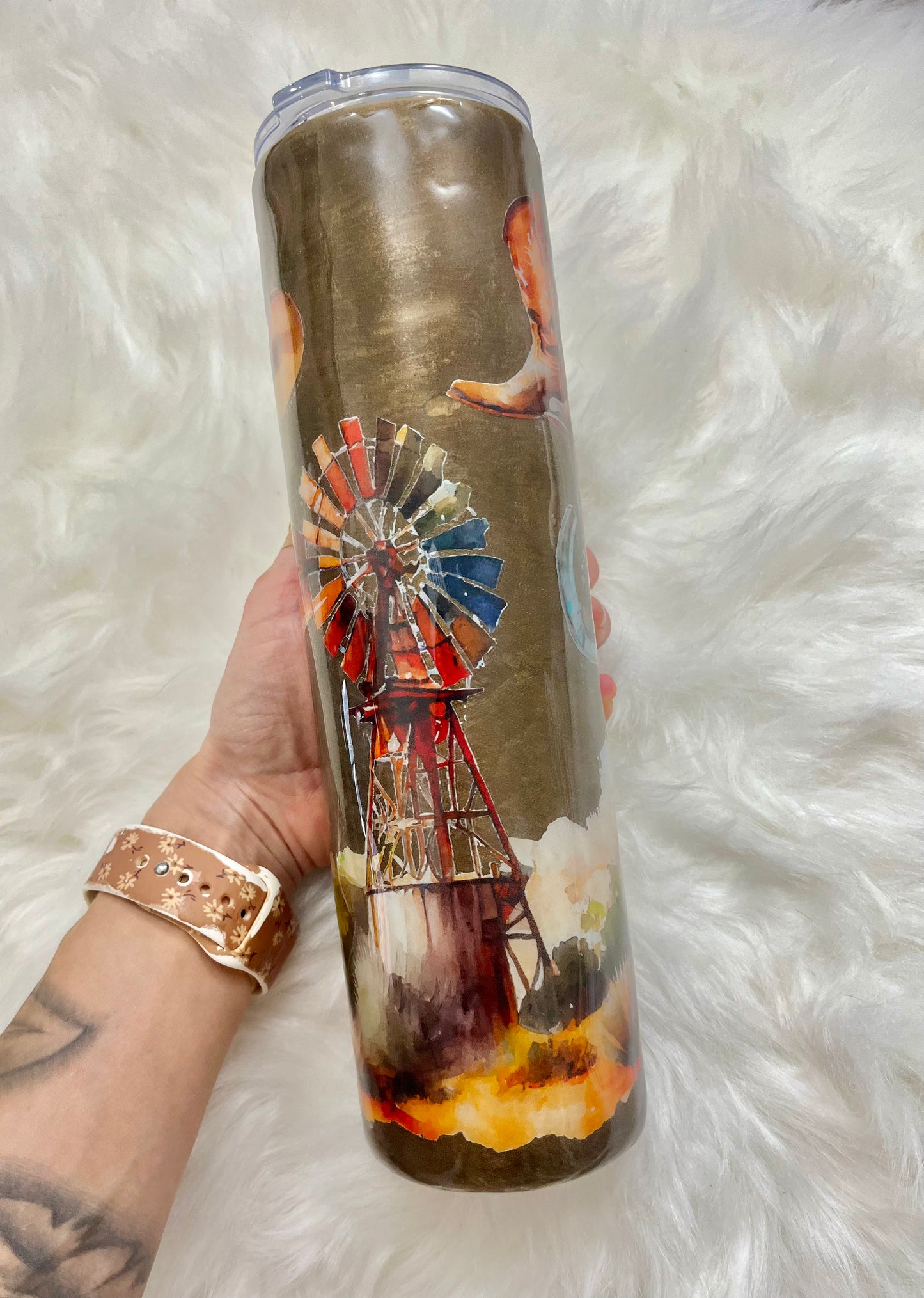Western Farm Antique Bronzed Epoxy Tumbler 32oz