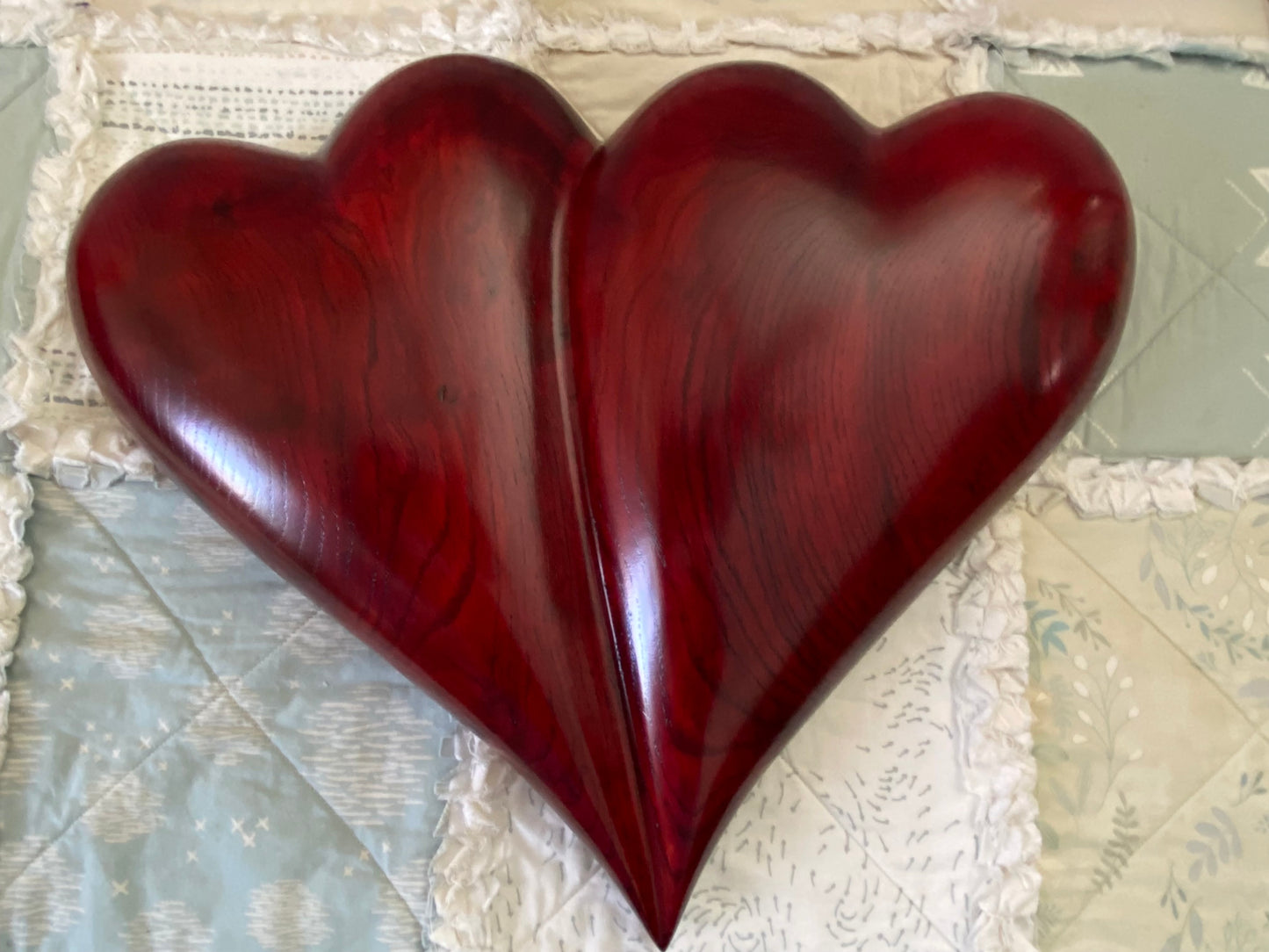 Large Red Wedding Two Become One Double 3D Heart Sculpture Anniversaries gift 20th anniversary wooden Art birthday gift Mother’s Day gift Wooden heart