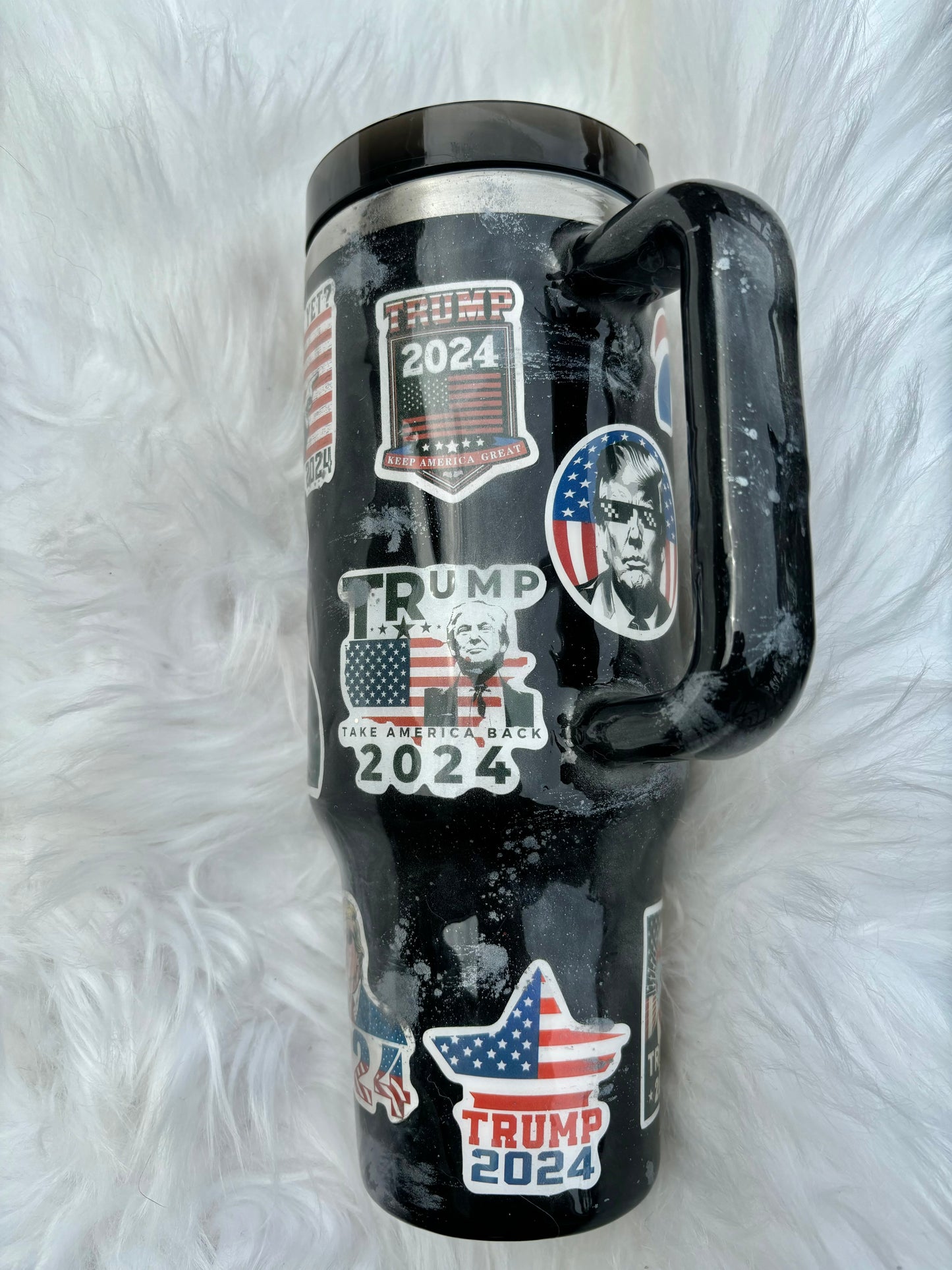 Trump 40oz Tumbler with handle Not Today You Can’t Kill Freedom by
