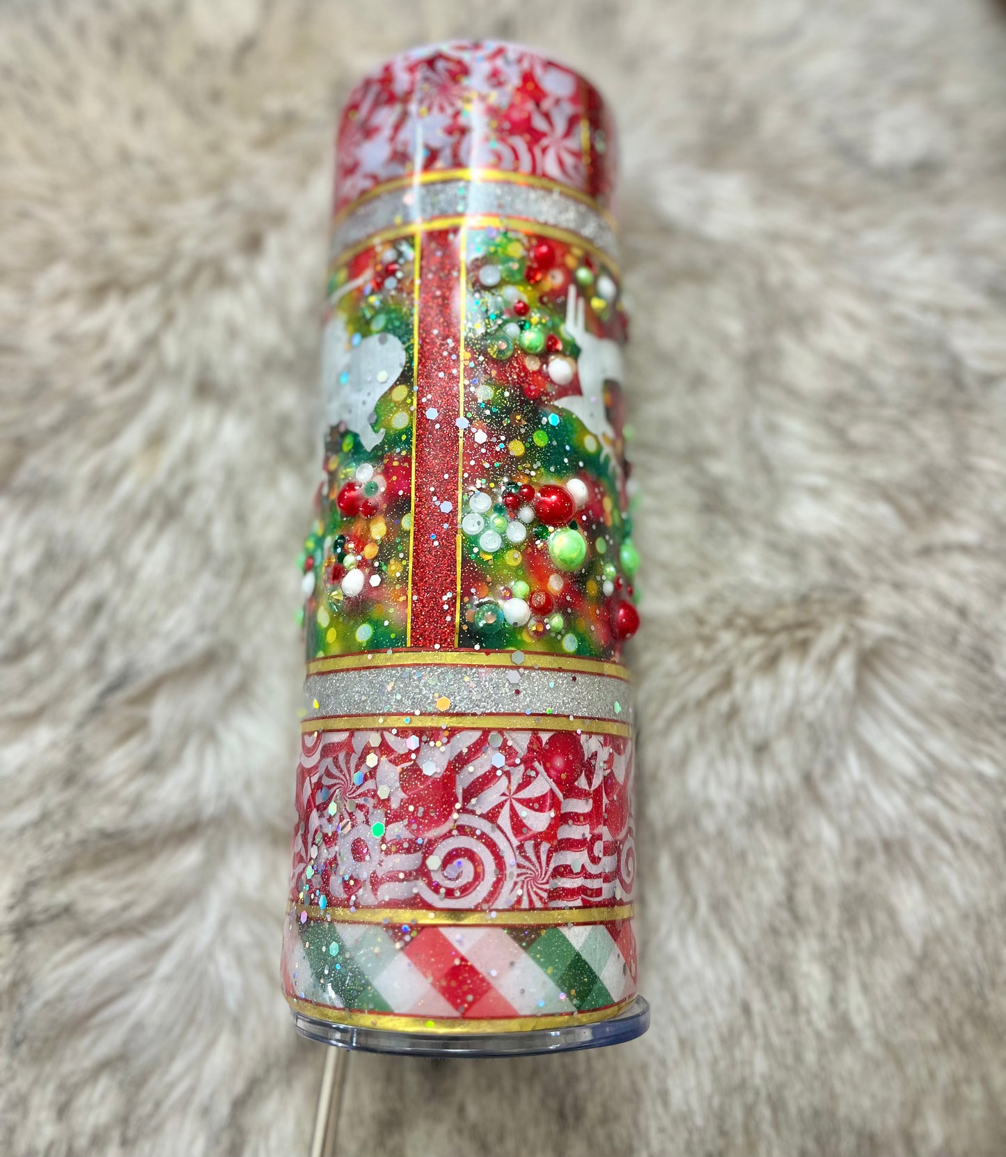 Merry Christmas Santa Reindeer rhinestones 3D Tumbler Epoxy Tumbler Christmas Gifts Christmas Coffee Cup Coffee Gifts Rhinestone Christmas Cup