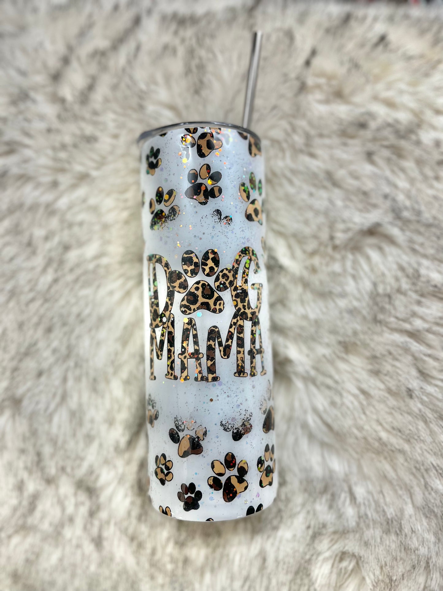 Dog Mom tumbler 20 oz Epoxy Tumbler Glitter Epoxy Tumbler Dog MaMa Tumbler Dog mom Cup