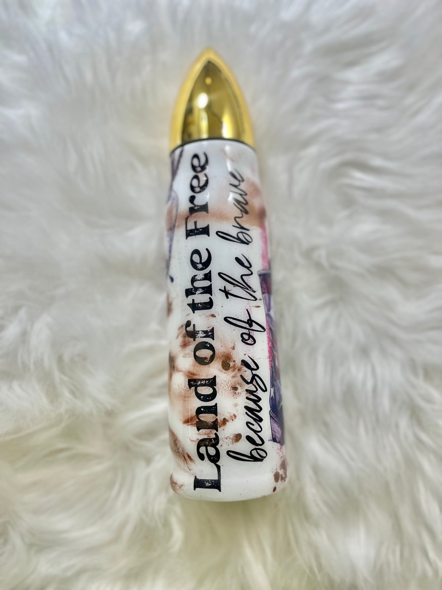 Land Of The Free Because Of Thr Brave Bullet Tumbler