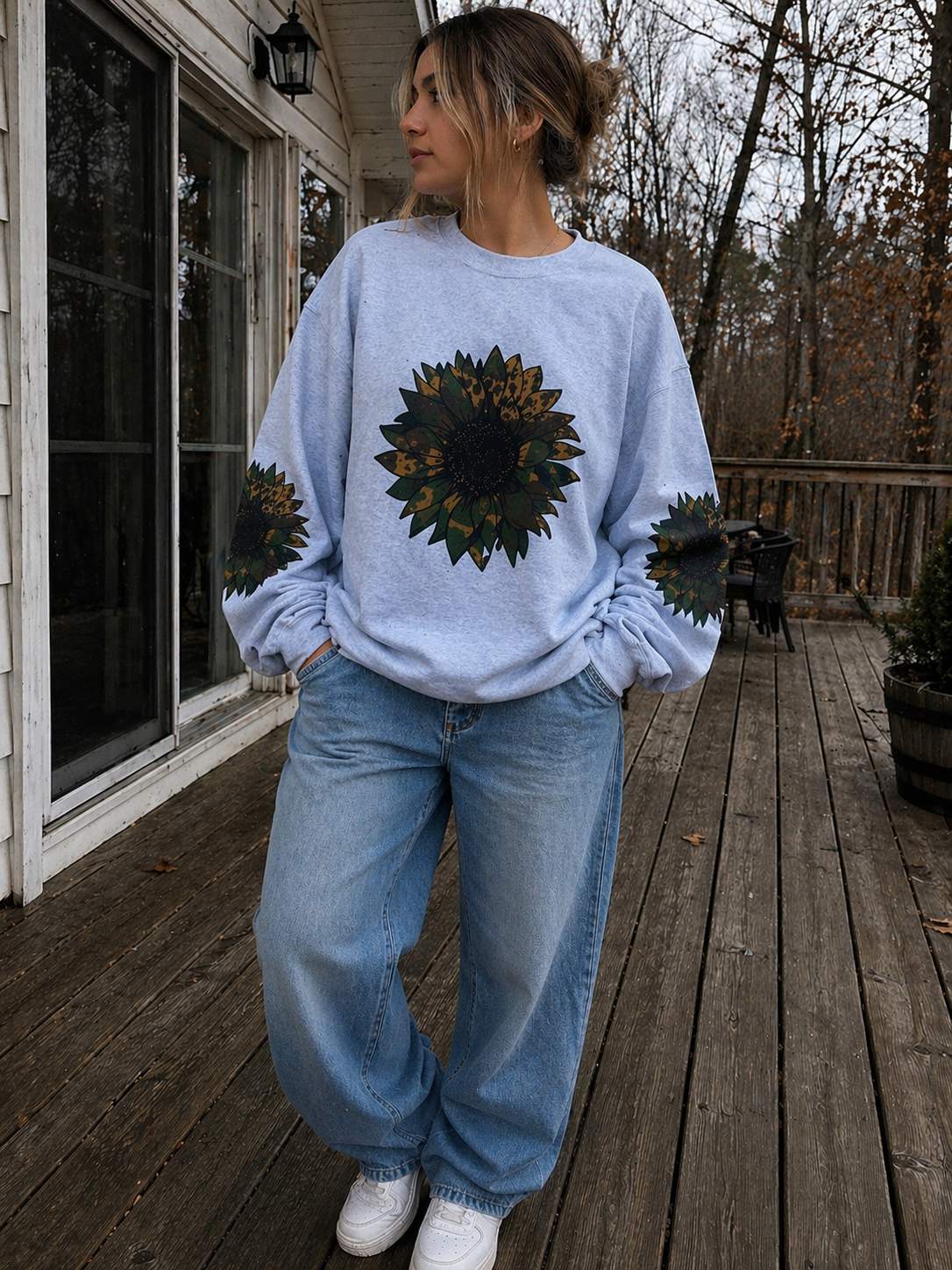 Camo Leopard Sunflower Sweatshirt