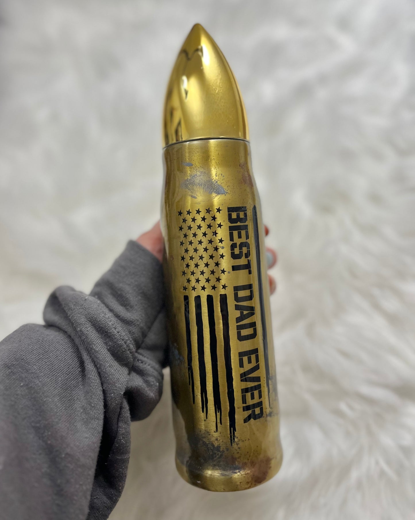 Best Dad Ever Bullet Tumbler Brass Bullet Bullet Tumbler American Flag Tumbler
