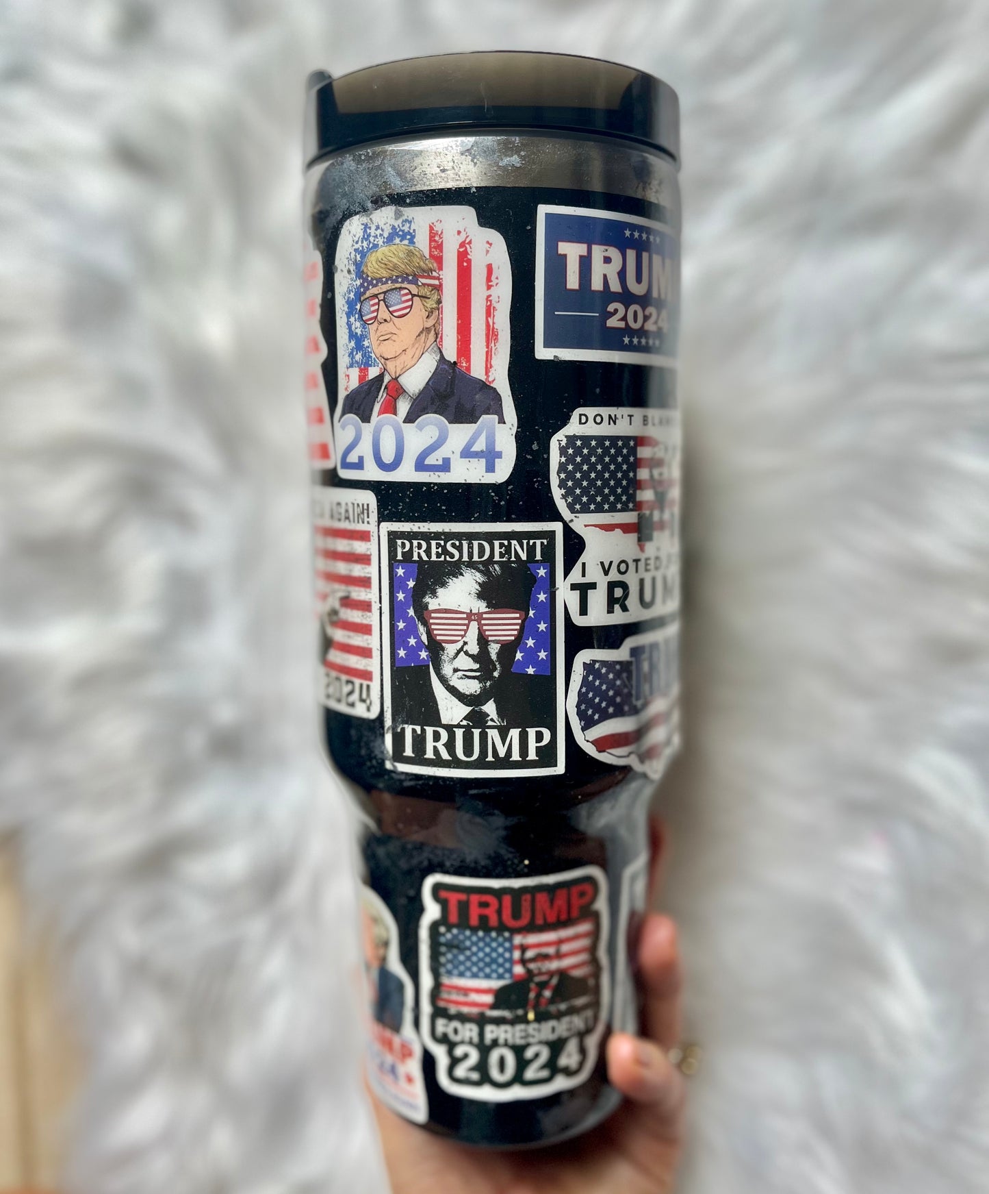 Trump 40oz Tumbler with handle Not Today You Can’t Kill Freedom by