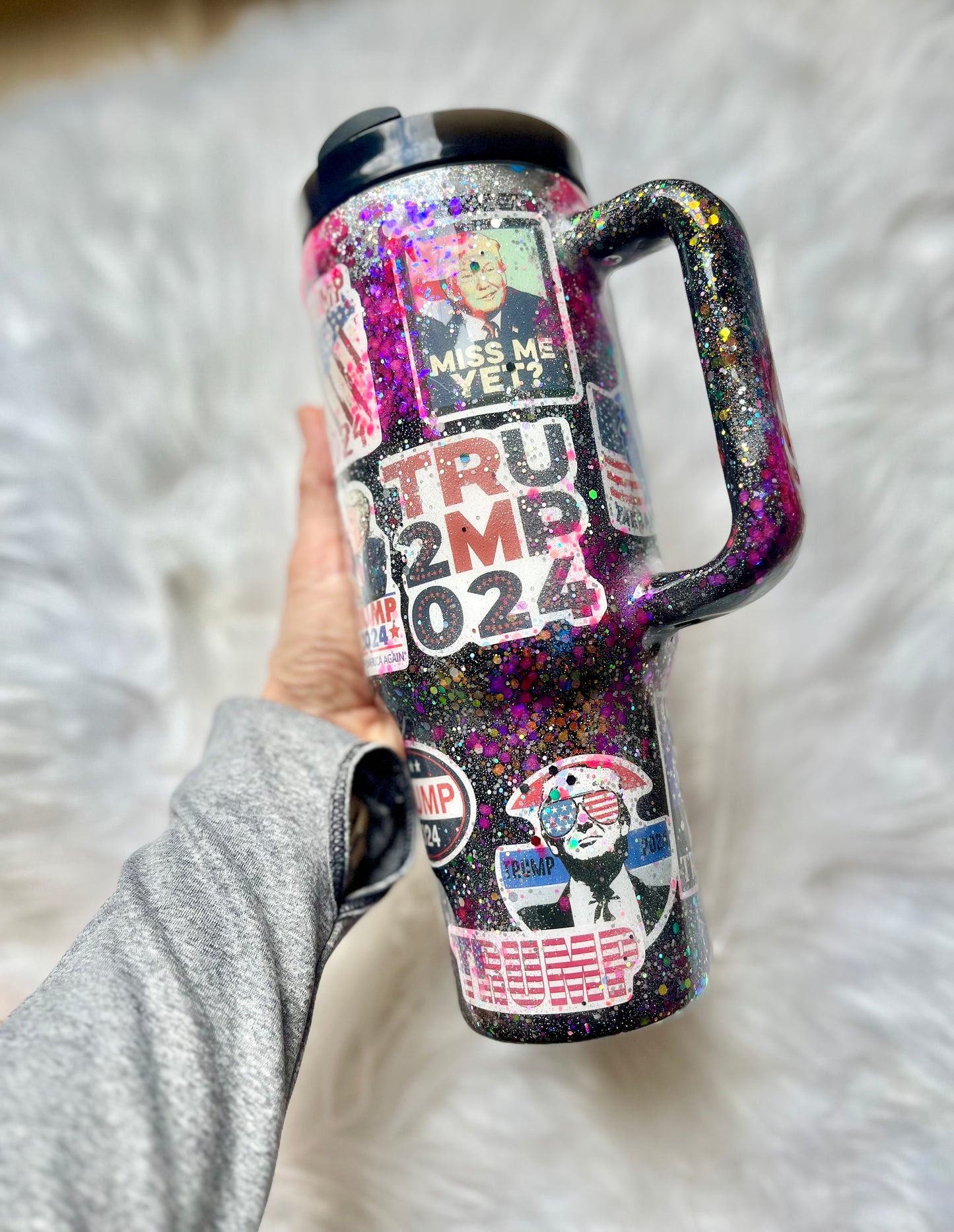 Trump Cup Trump Tumbler 40oz Tumbler with handle Trump 2024 Trump Fight