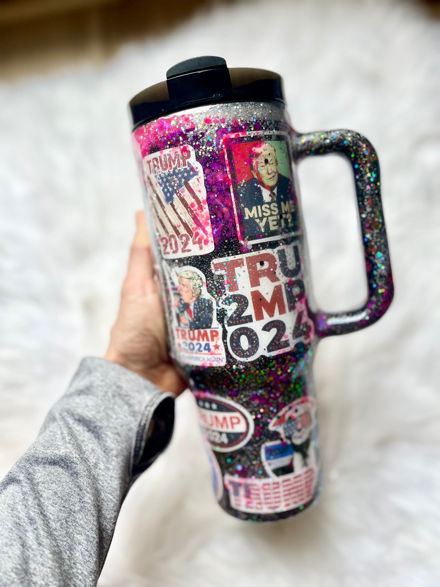 Trump Cup Trump Tumbler 40oz Tumbler with handle Trump 2024 Trump Fight