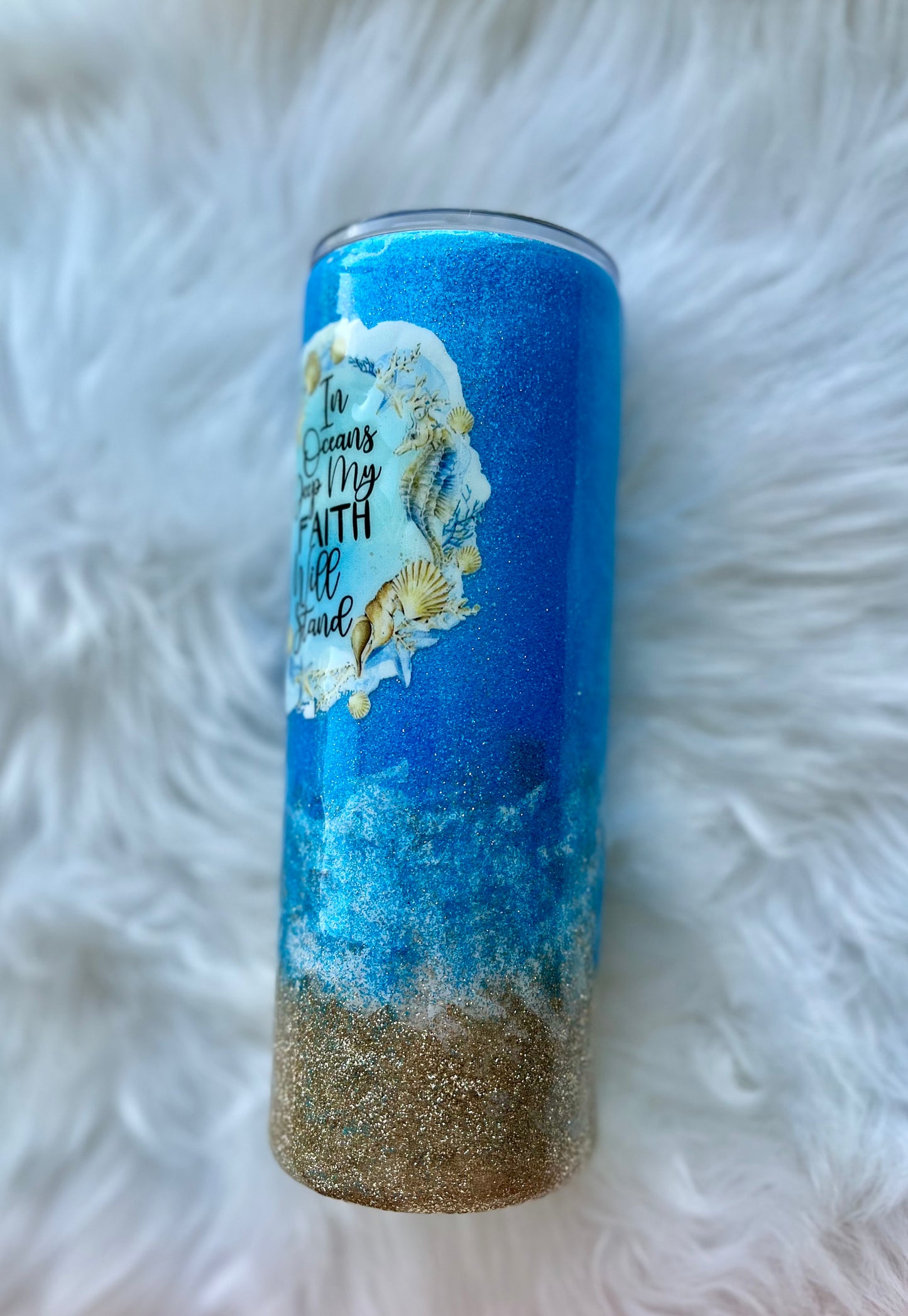 In Oceans Deep My Faith Will Stand Beach Tumbler