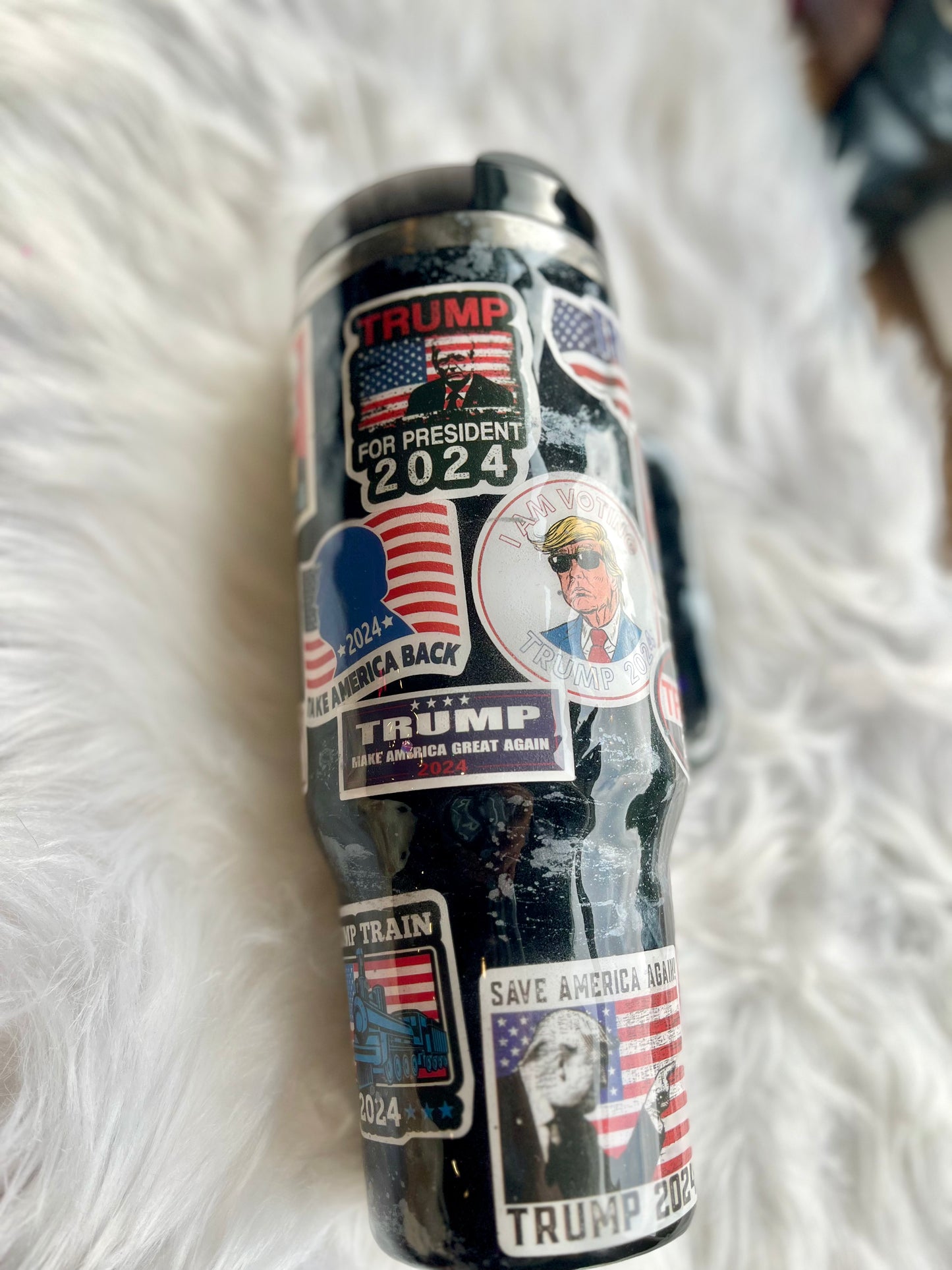 Trump 40oz Tumbler with handle Not Today You Can’t Kill Freedom by