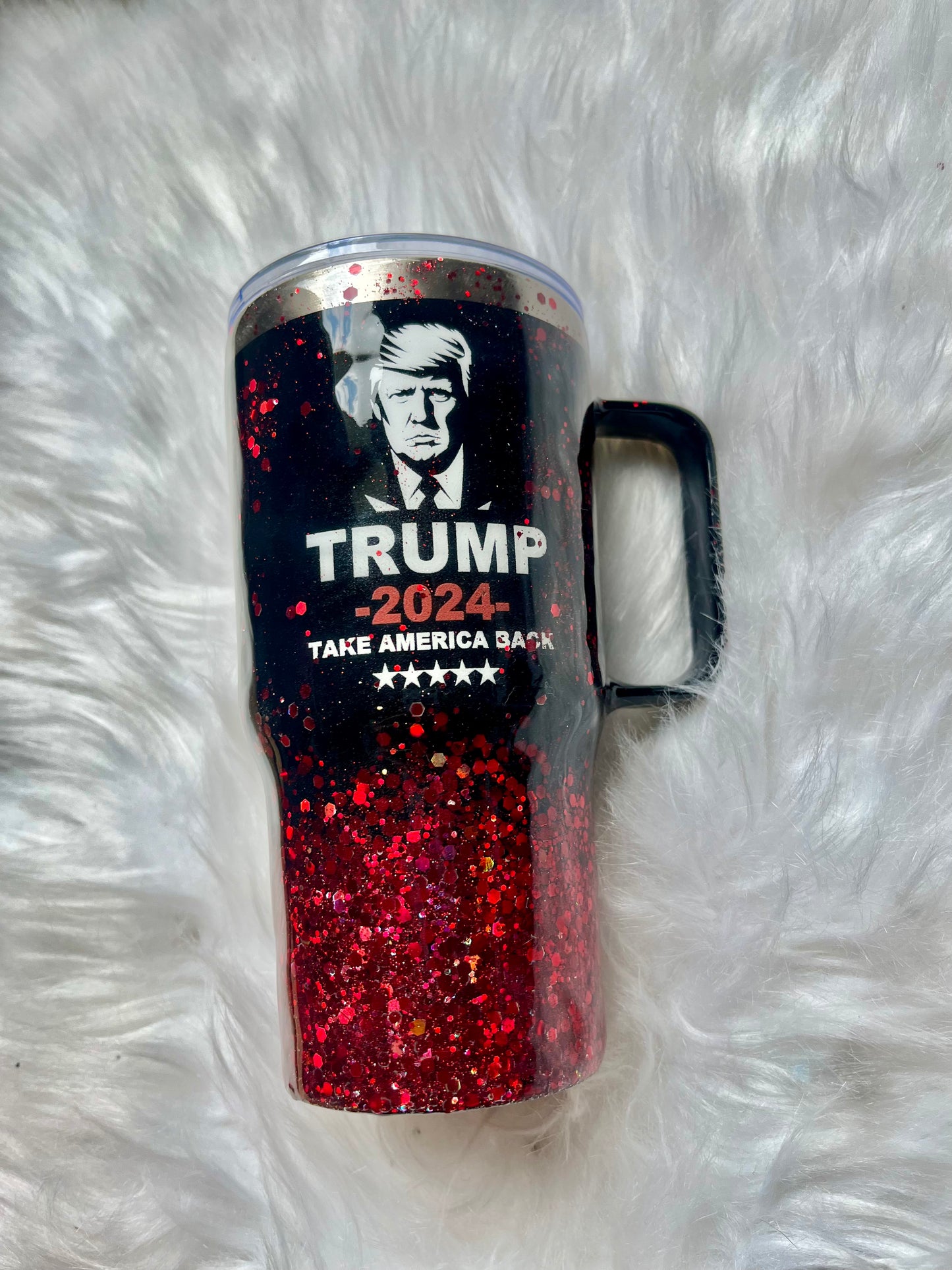 Trump 20oz Tumbler with handle Not Today You Can’t Kill Freedom by