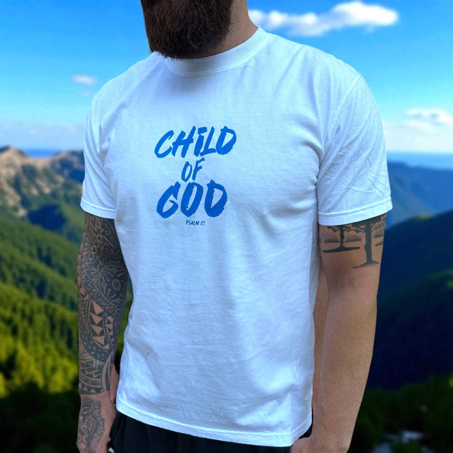 Child of God Blue Comfort colors graphic tee