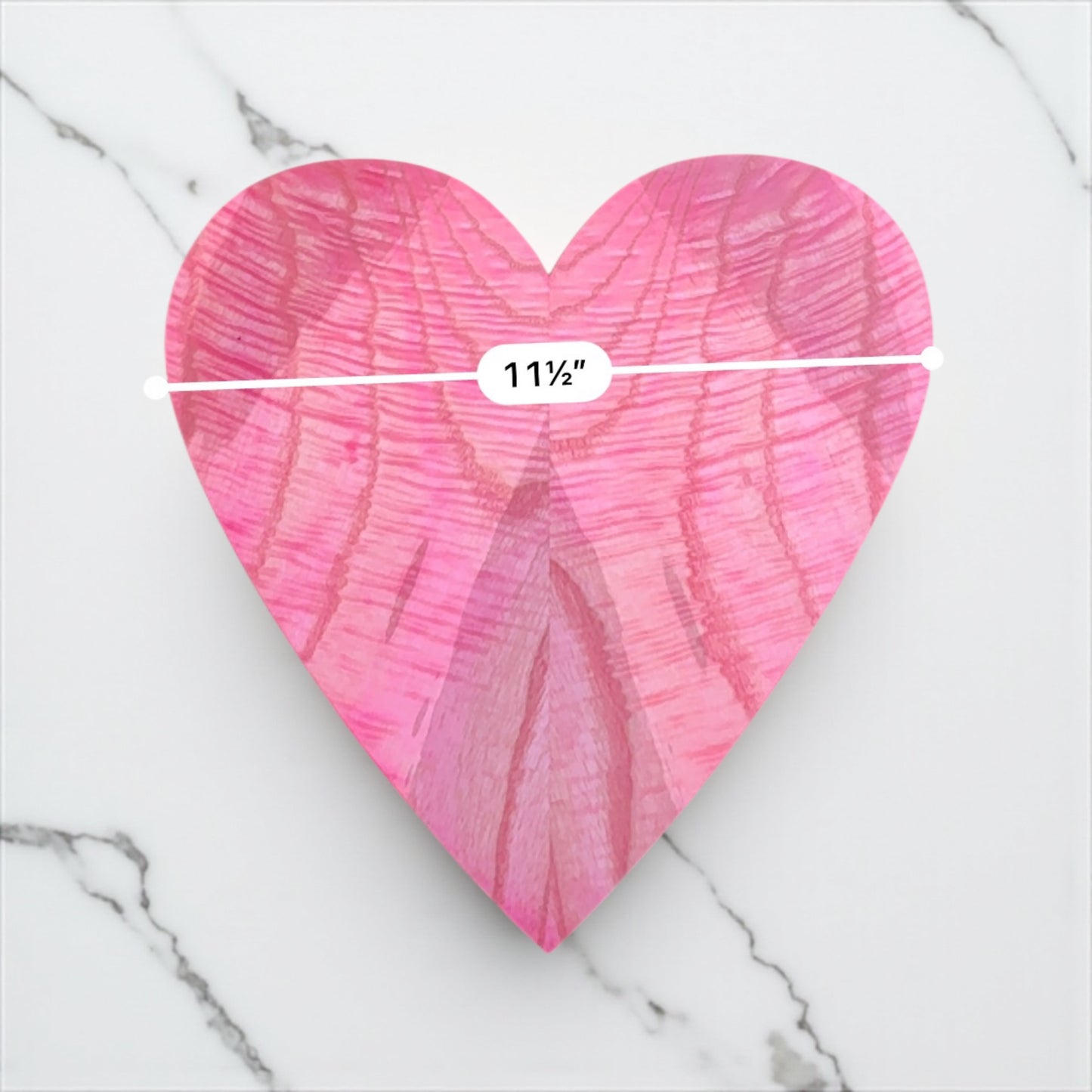 Handmade Pink Wooden heart sculpture