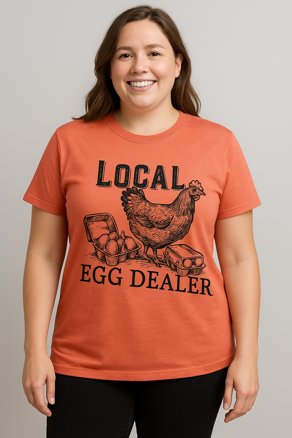 Local Egg Dealer Comfort Colors Salmon T-Shirt Large