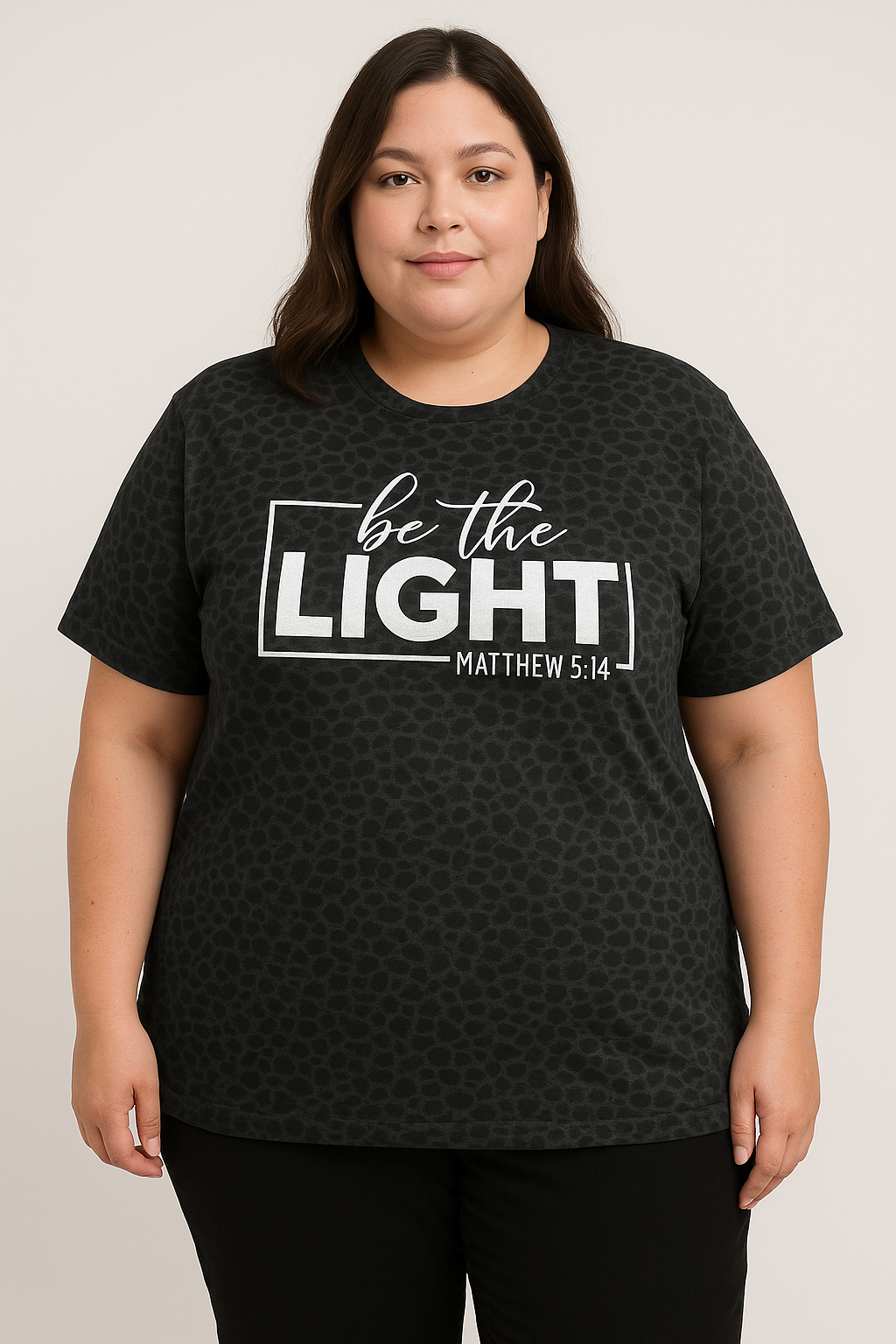 3X Black Leopard Be The Light T-Shirt