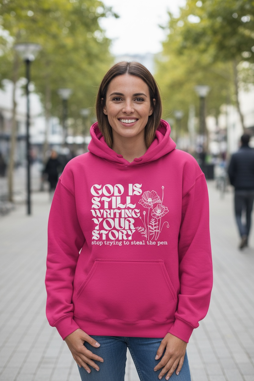 God is still writing your story stop trying to steal the pen Hoodie