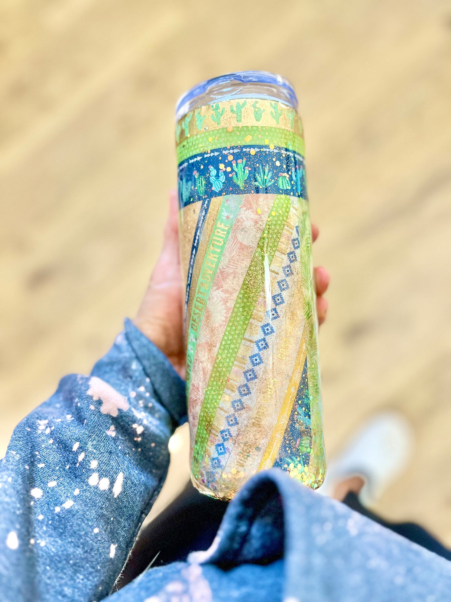 Succulent tumbler glitter tumbler vacation cup gift Plant birthday gift Love glitter skinny tumbler cactus tumbler birthday gift