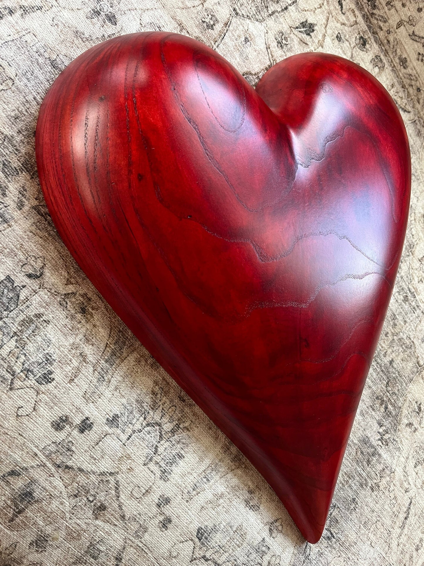 Red Sculpted Wooden Heart Wooden Sculptures Sculpted Art Art Sculptures Anniversary Gift Wedding Gift House Warming Gift Birthday Gift