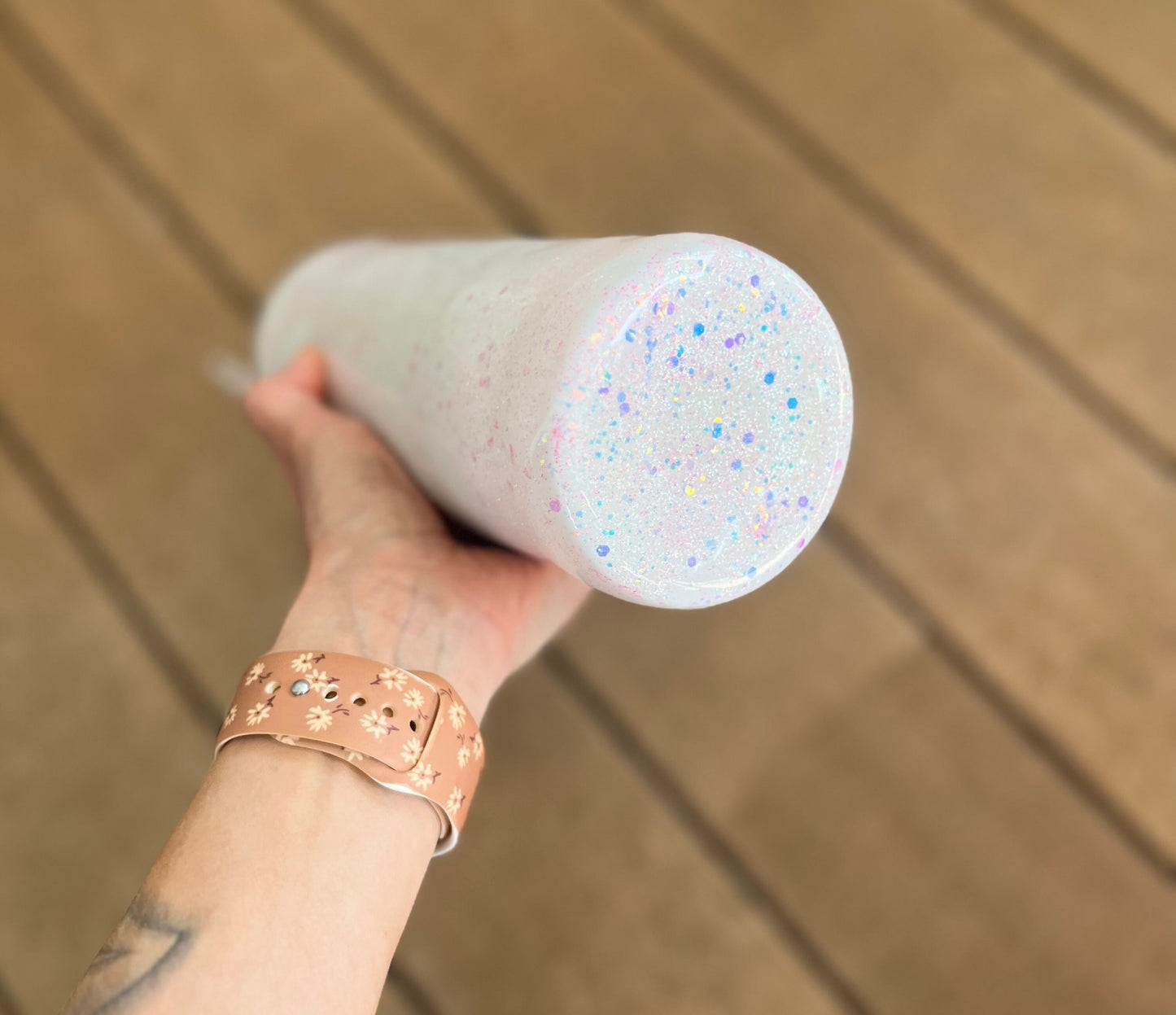 30 oz. Salty Tumbler Beach Tumbler Epoxy Tumbler Waves tumbler Pink glitter white glitter