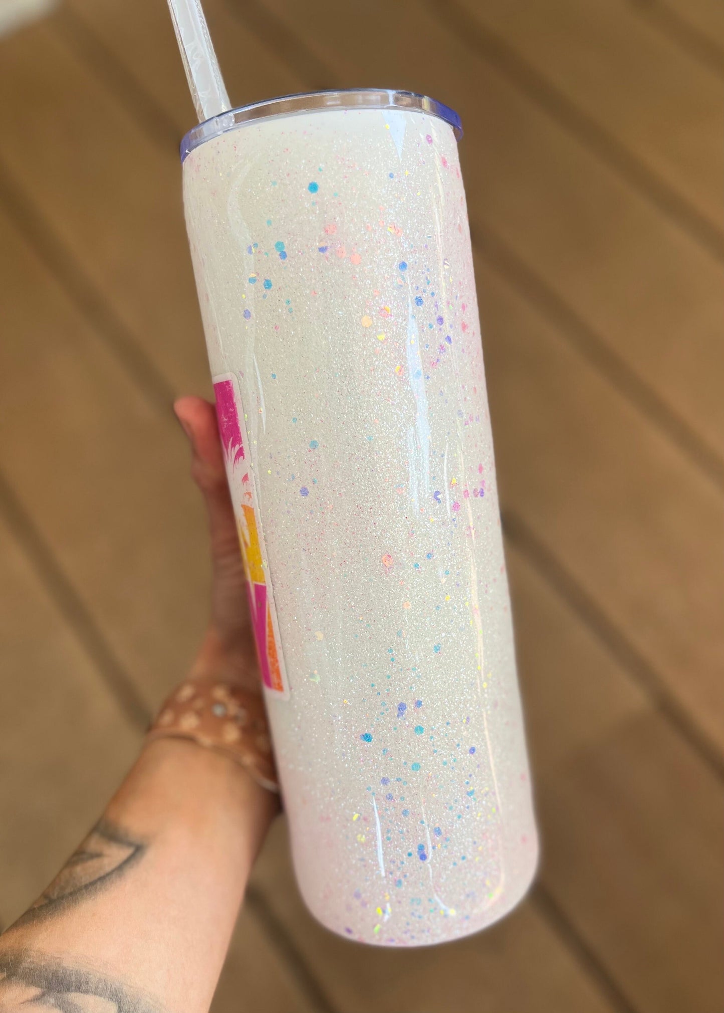 30 oz. Salty Tumbler Beach Tumbler Epoxy Tumbler Waves tumbler Pink glitter white glitter