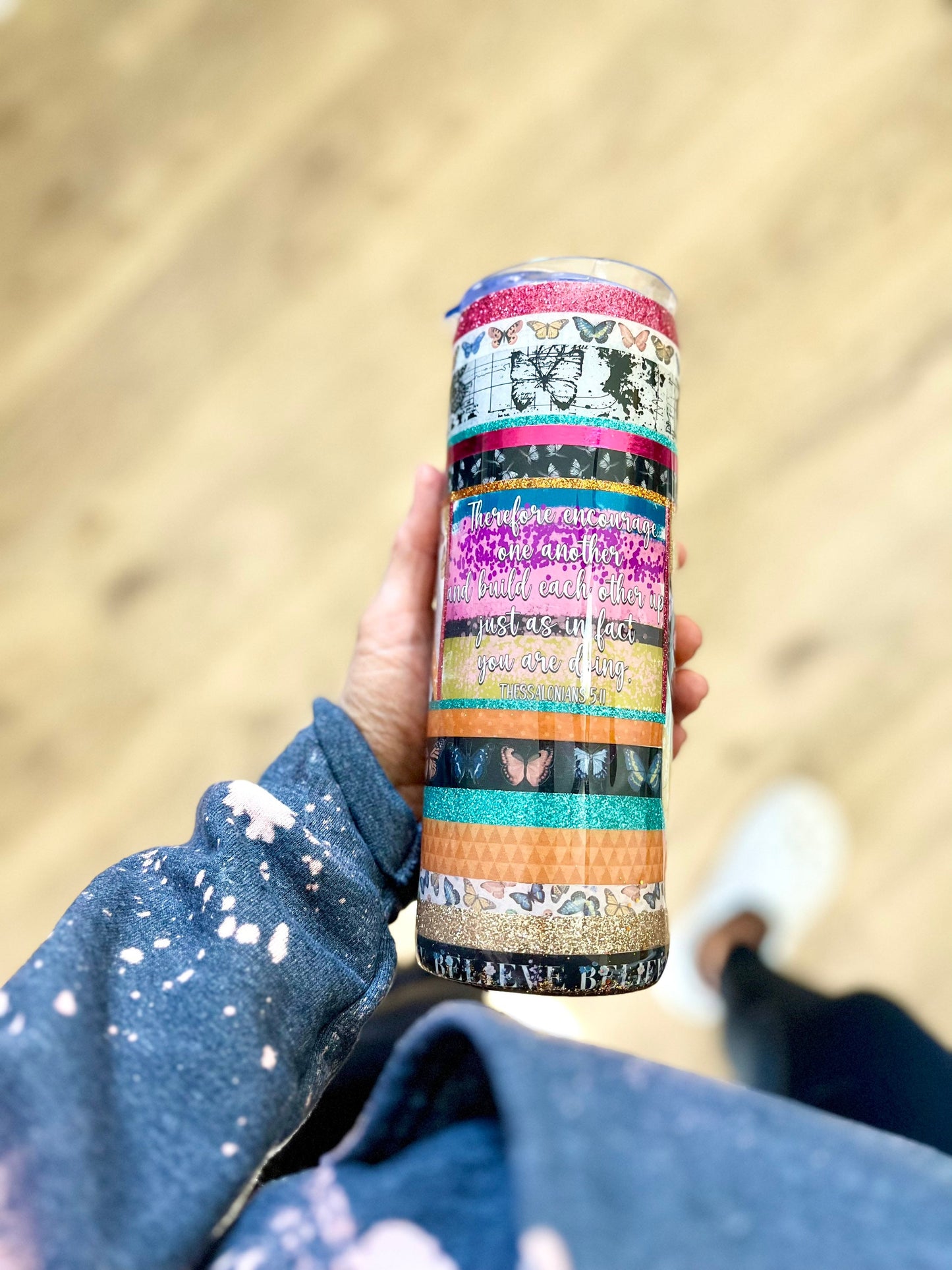 Butterfly tumbler Butterfly Gift Birthday Gift Scripture Tumbler Faith pray skinny timber 20oz tumbler scripture tumbler proverbs tumblers