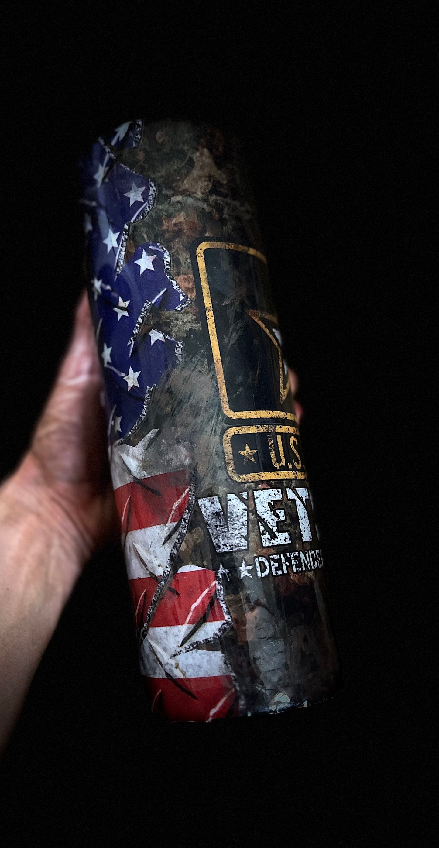 U.S. Army Veteran Military Veteran Police Veteran Dispatcher Vintage Police Flag Tumbler We the People Skinny Tumbler Gifts for Him Hunter