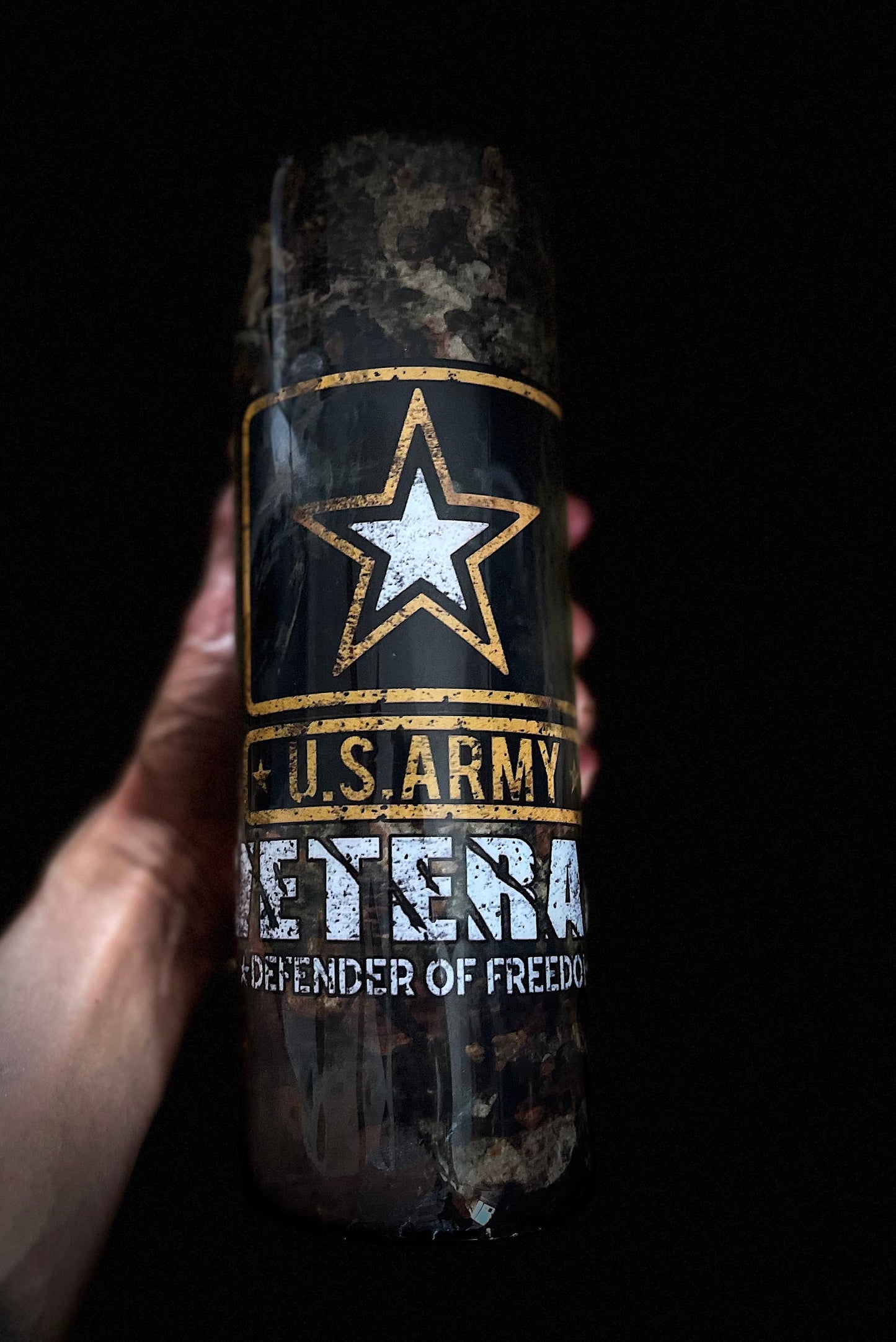 U.S. Army Veteran Military Veteran Police Veteran Dispatcher Vintage Police Flag Tumbler We the People Skinny Tumbler Gifts for Him Hunter