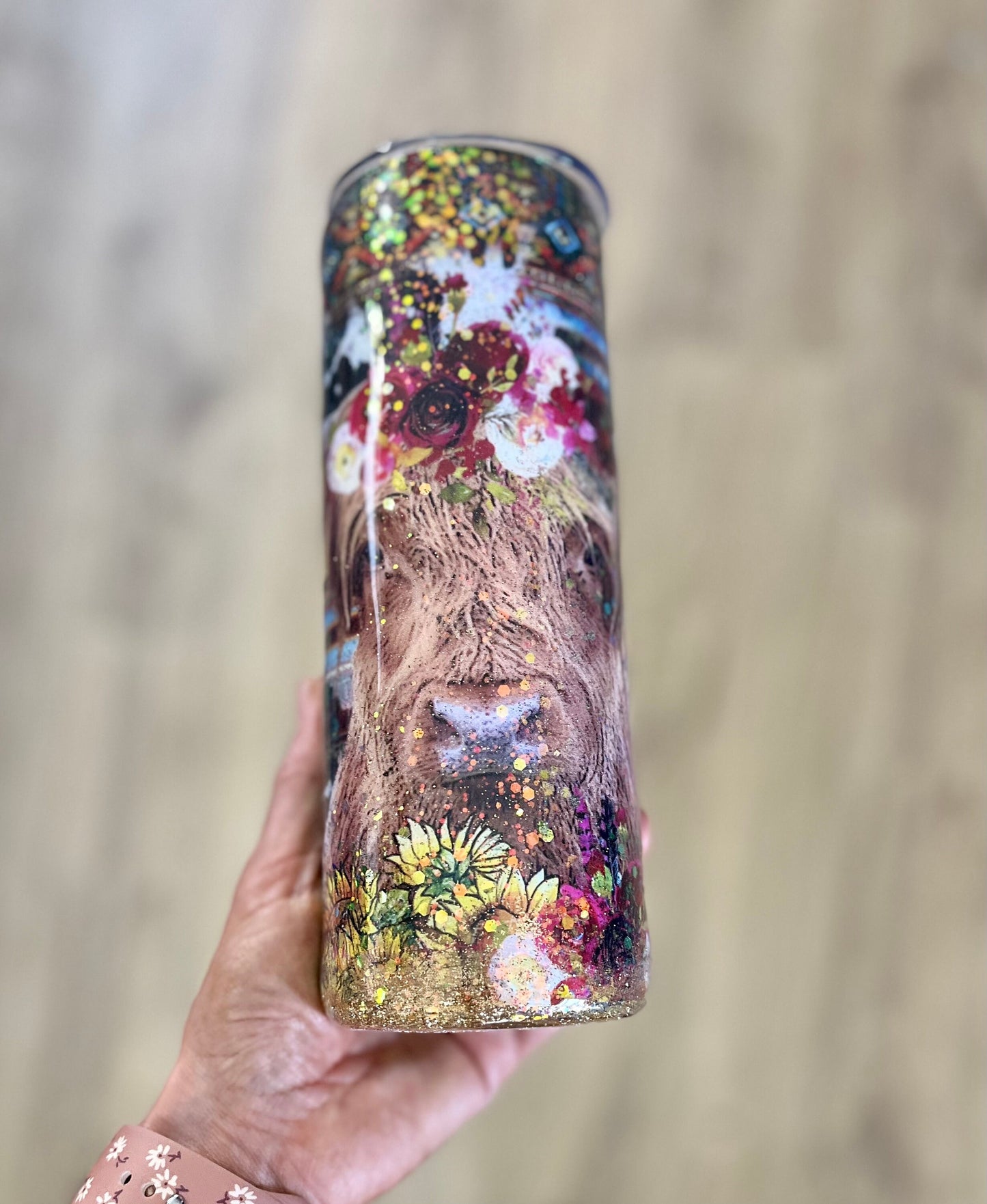 Highland Cow Tumbler Glitter highland cow Aztec Print Furry Cow Western Western Tumbler Cowgirl tumbler Gift Cow Tumbler Glitter Drink Cup