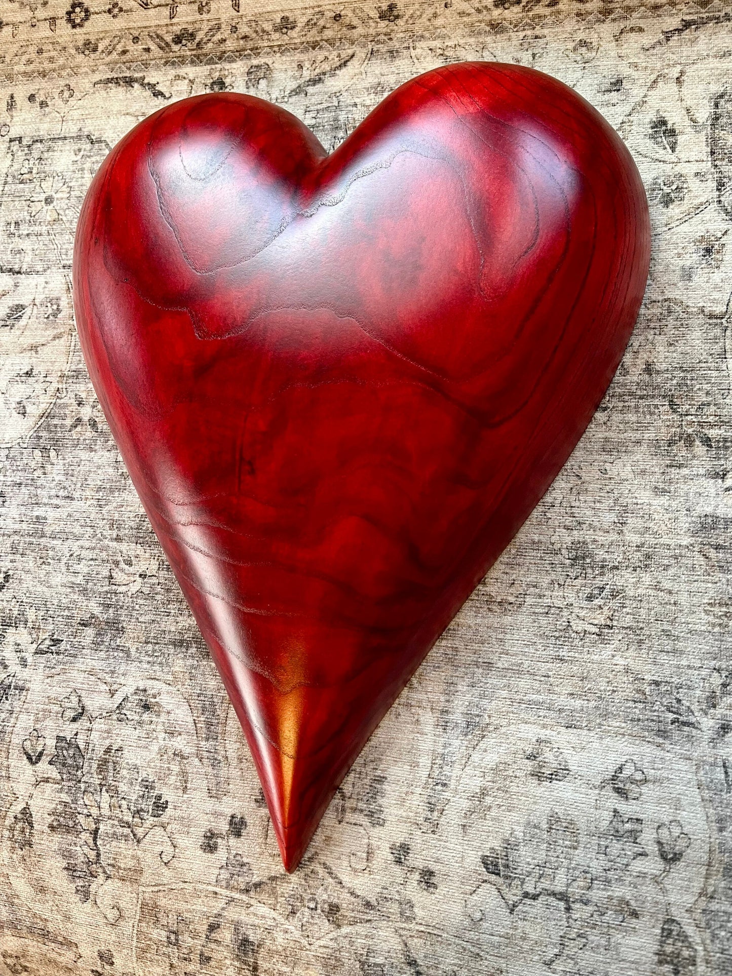 Red Sculpted Wooden Heart Wooden Sculptures Sculpted Art Art Sculptures Anniversary Gift Wedding Gift House Warming Gift Birthday Gift
