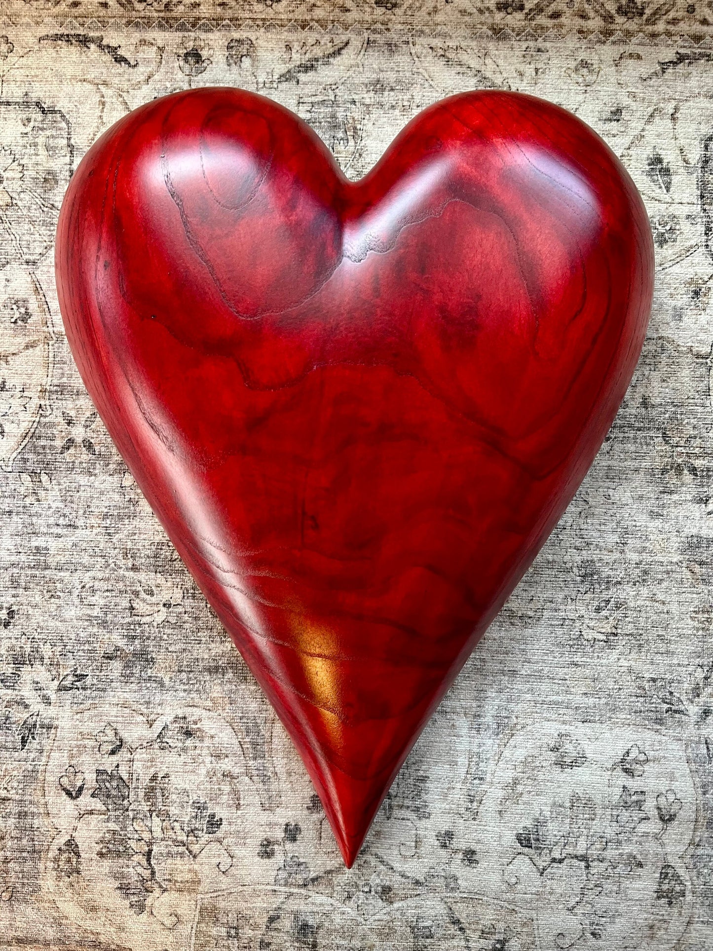 Red Sculpted Wooden Heart Wooden Sculptures Sculpted Art Art Sculptures Anniversary Gift Wedding Gift House Warming Gift Birthday Gift
