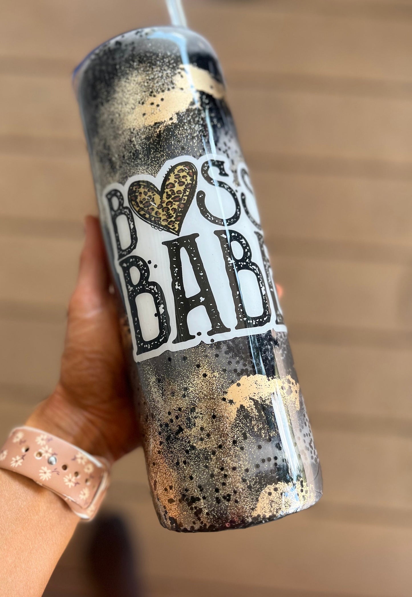 Boss Babe Tumbler Boss Babe leopard glitter tumbler Leopard Cup Leopard Skinny Tumbler Babe Leopard Pink Boss Babe Birthday Gift Work cup
