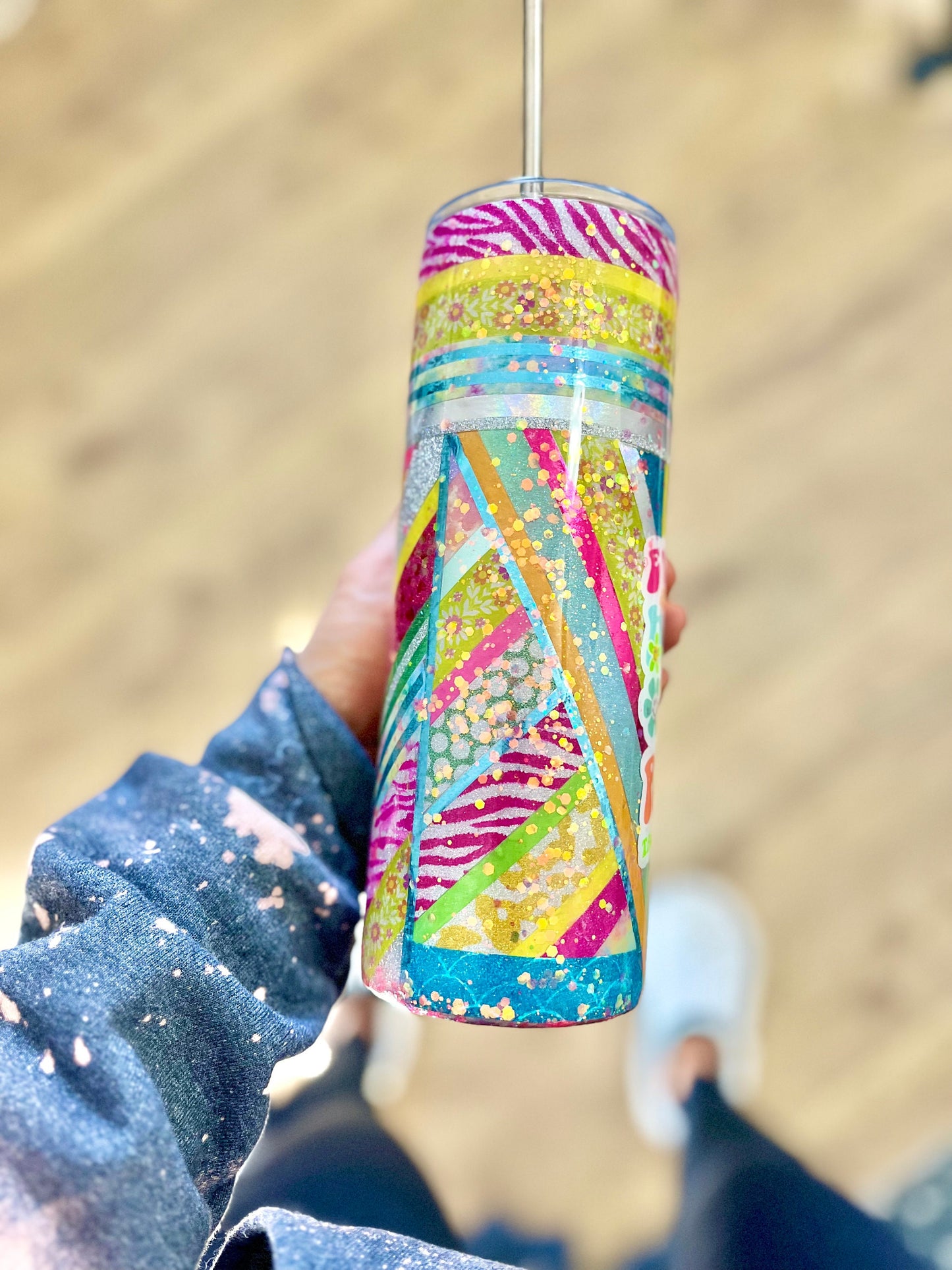 Everything happens for a reason take it one day at a time Tumbler 20 oz. Gift for mom Coffee Mug Floral Tumbler Groovy Tumbler 70s tumbler