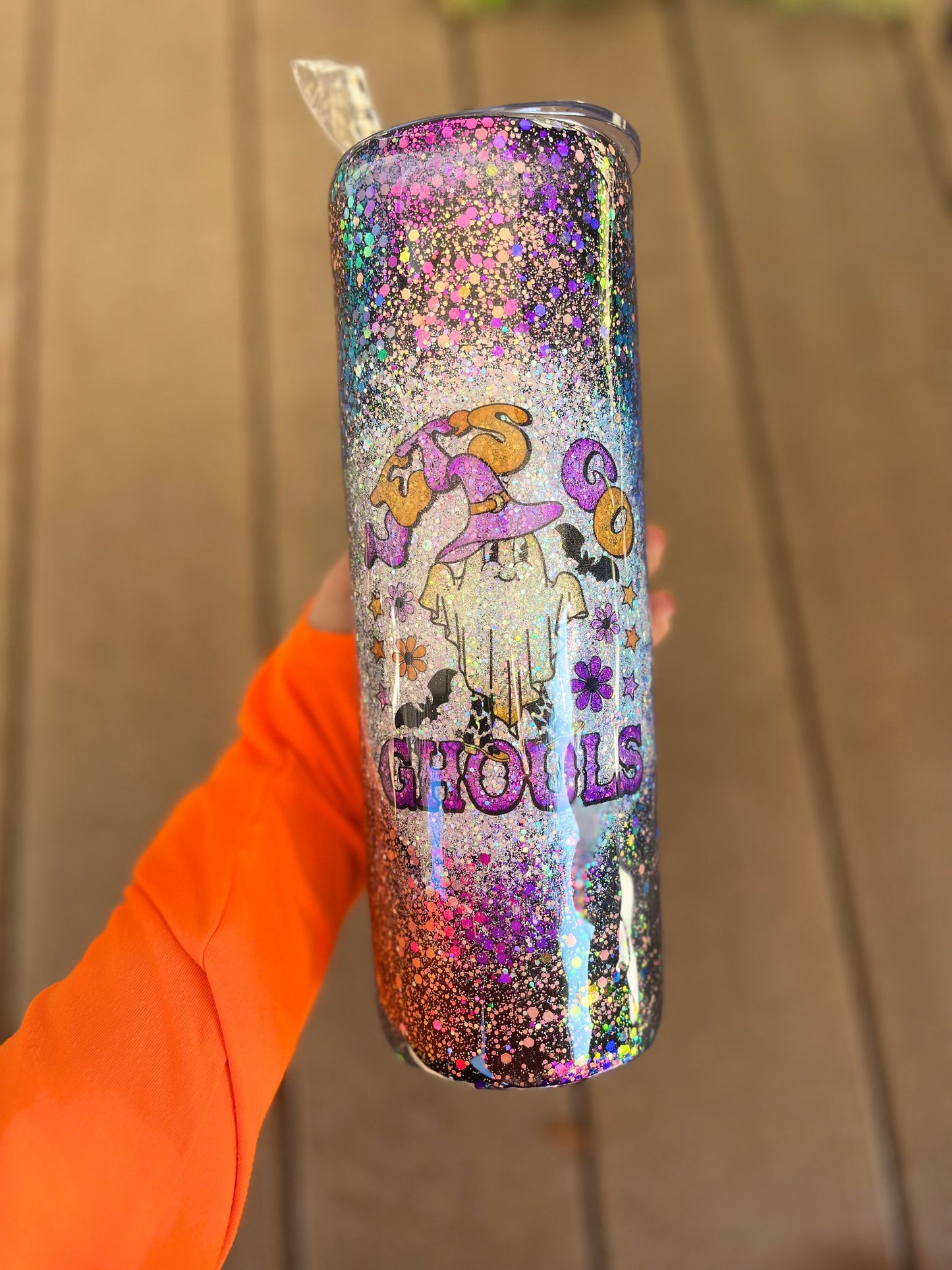 Lets Go Ghouls Halloween Tumbler Fall Tumbler Halloween Gnomes Tumbler Spooky Tumbler Trick or Treat Epoxy Glitter Halloween Tumbler Fall