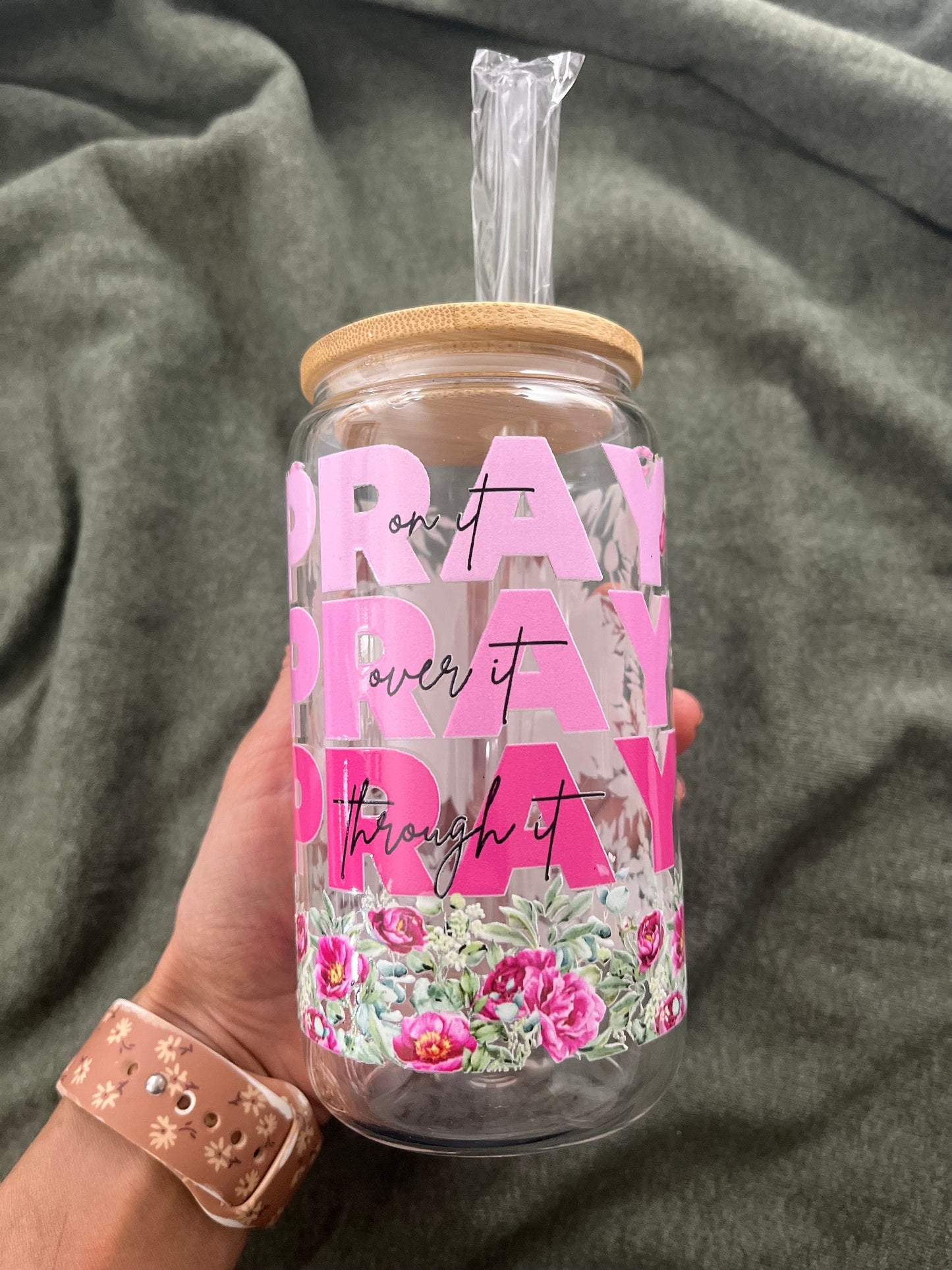 Iced Coffee Cups Glass Cups Glass Coffee Cups Glass Cups with Bamboo Lid Glass Can Tumbler Juice Boba Tea