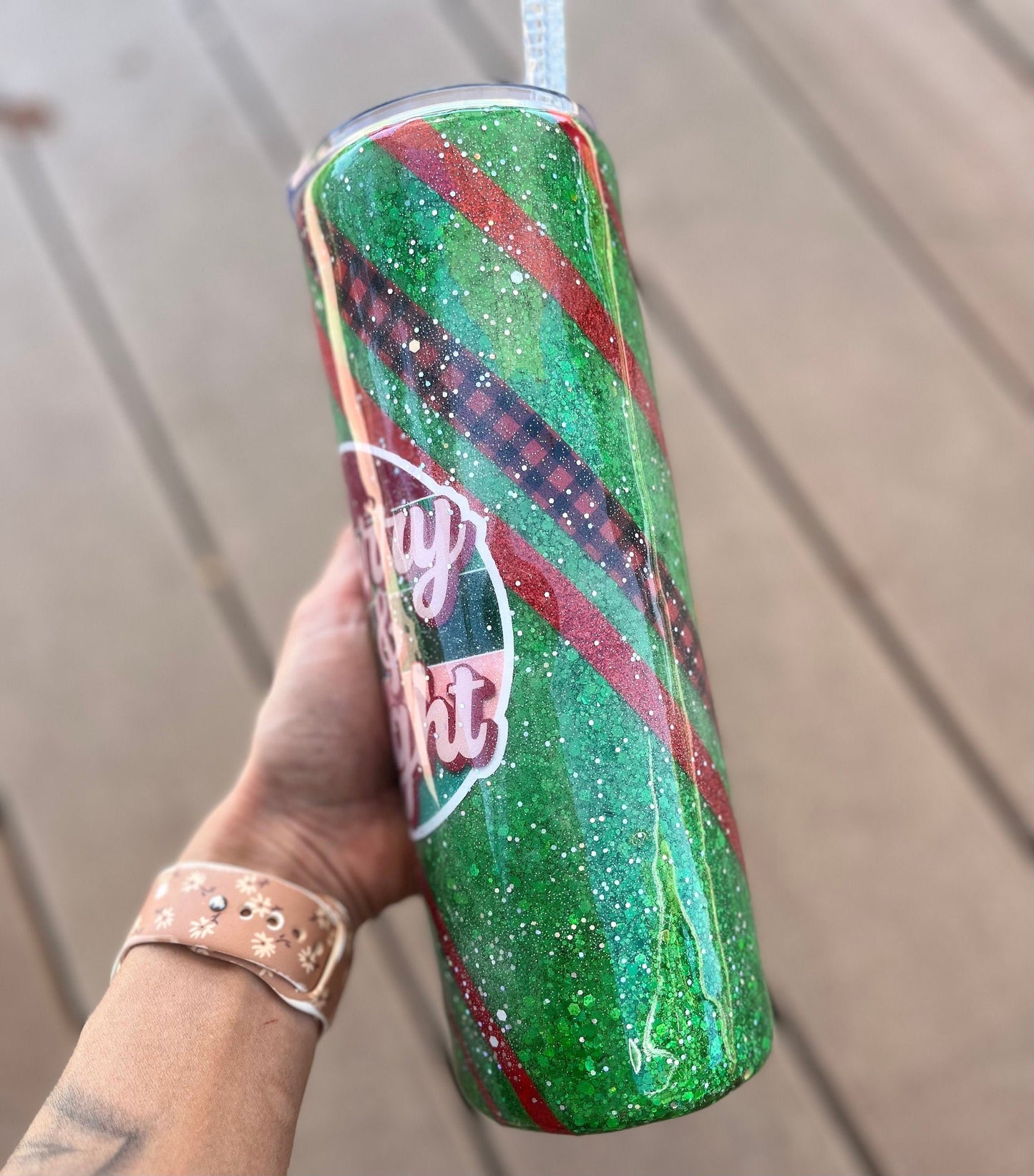 Merry and Bright Christmas Tumbler Epoxy Tumbler Christmas Gifts Christmas Coffee Cup Coffee Gifts Christmas Decor Merry Christmas Tumbler