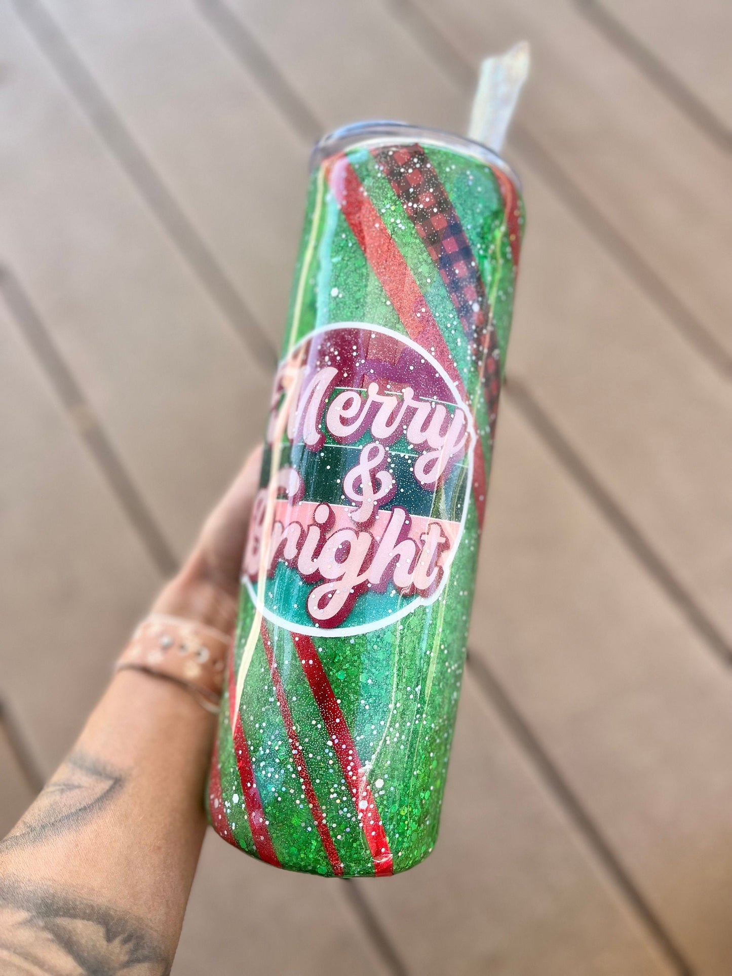 Merry and Bright Christmas Tumbler Epoxy Tumbler Christmas Gifts Christmas Coffee Cup Coffee Gifts Christmas Decor Merry Christmas Tumbler