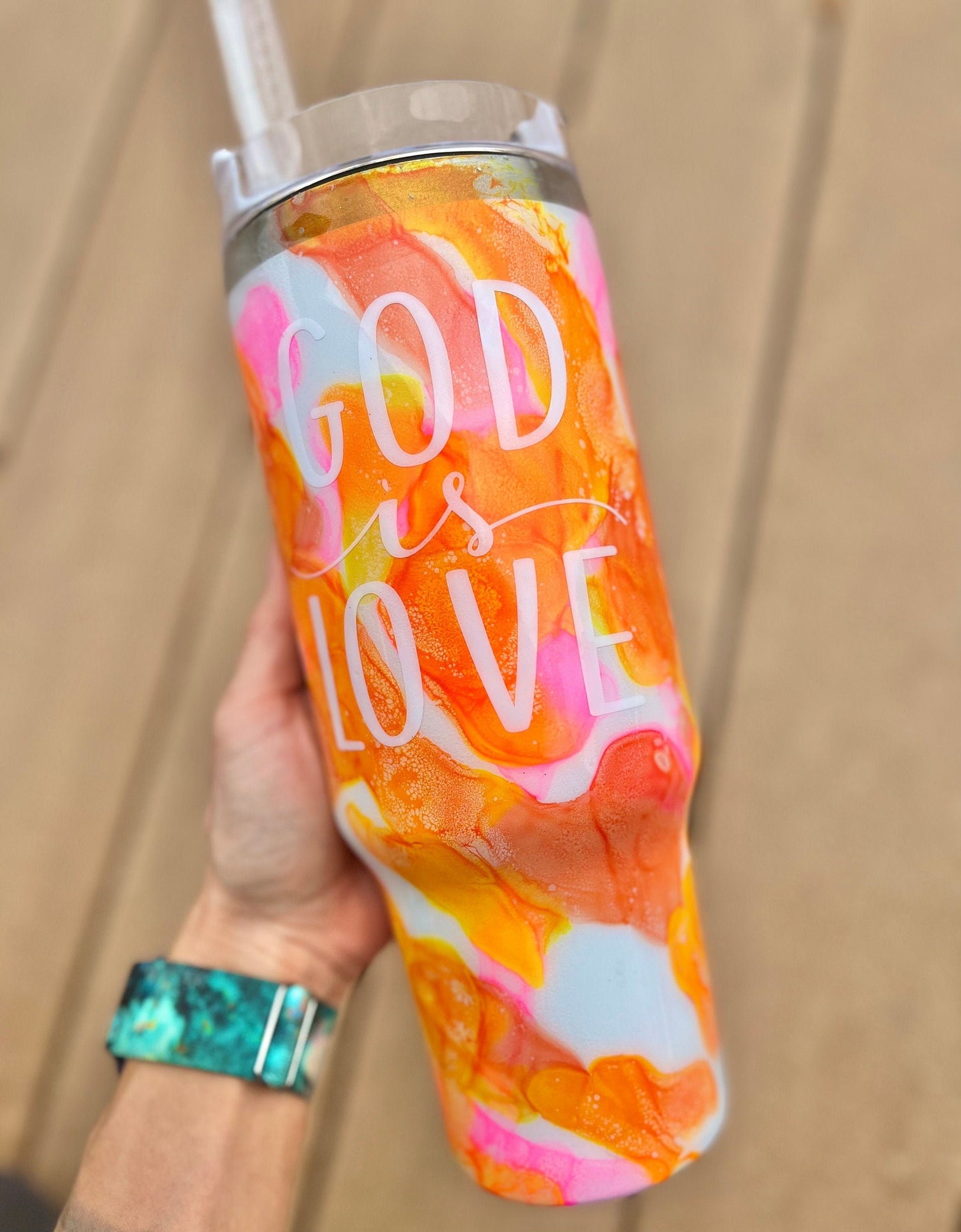 God Is Love 40oz Tumbler With Handle Tumbler 40oz Epoxy Tumblers Scripture Gifts Christian Gifts Bible Verse Cups Cup with Handle