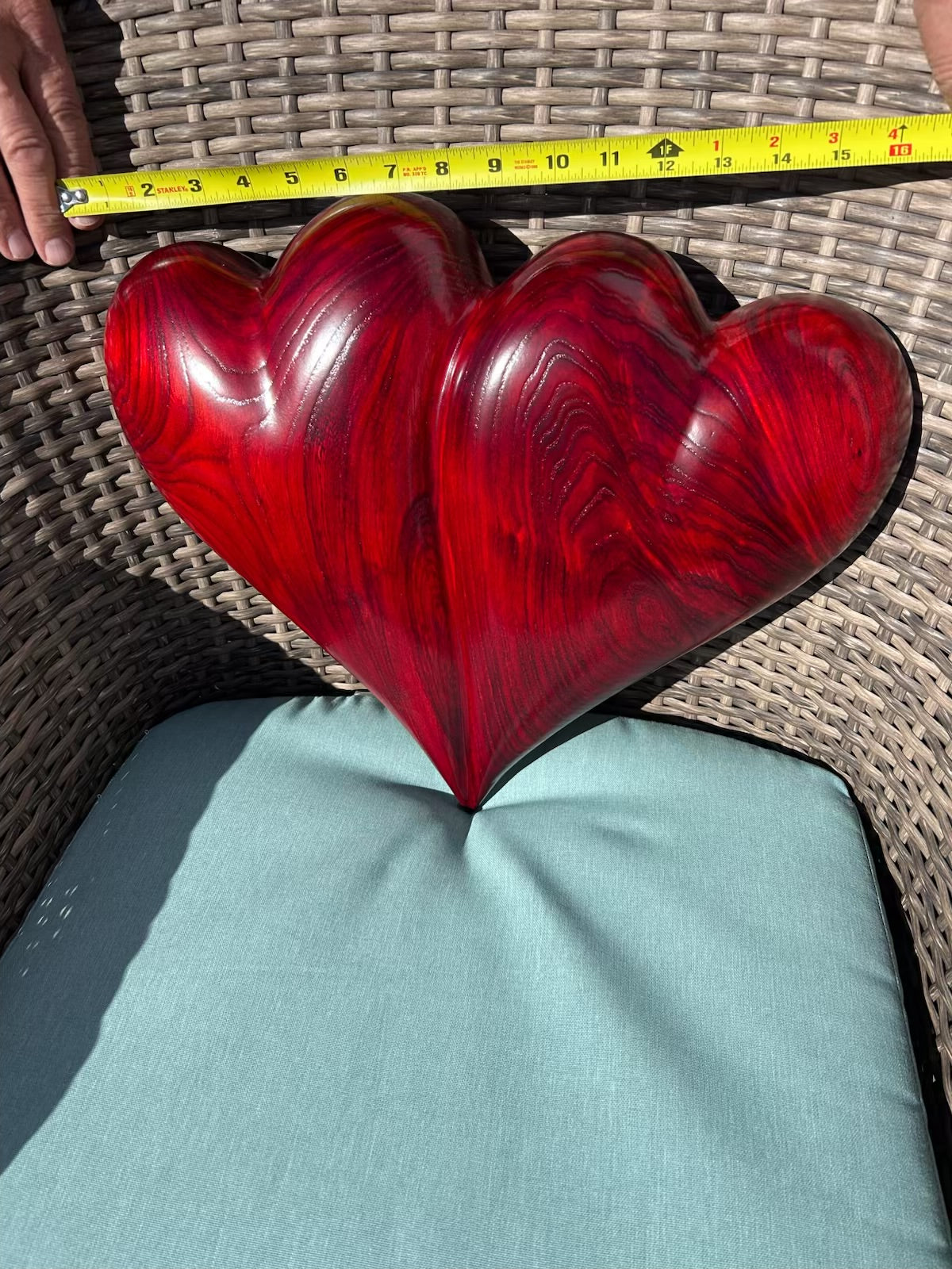 Large Red Wedding Two Become One Double 3D Heart Sculpture Anniversaries gift 20th anniversary wooden Art birthday gift Mother’s Day gift Wooden heart