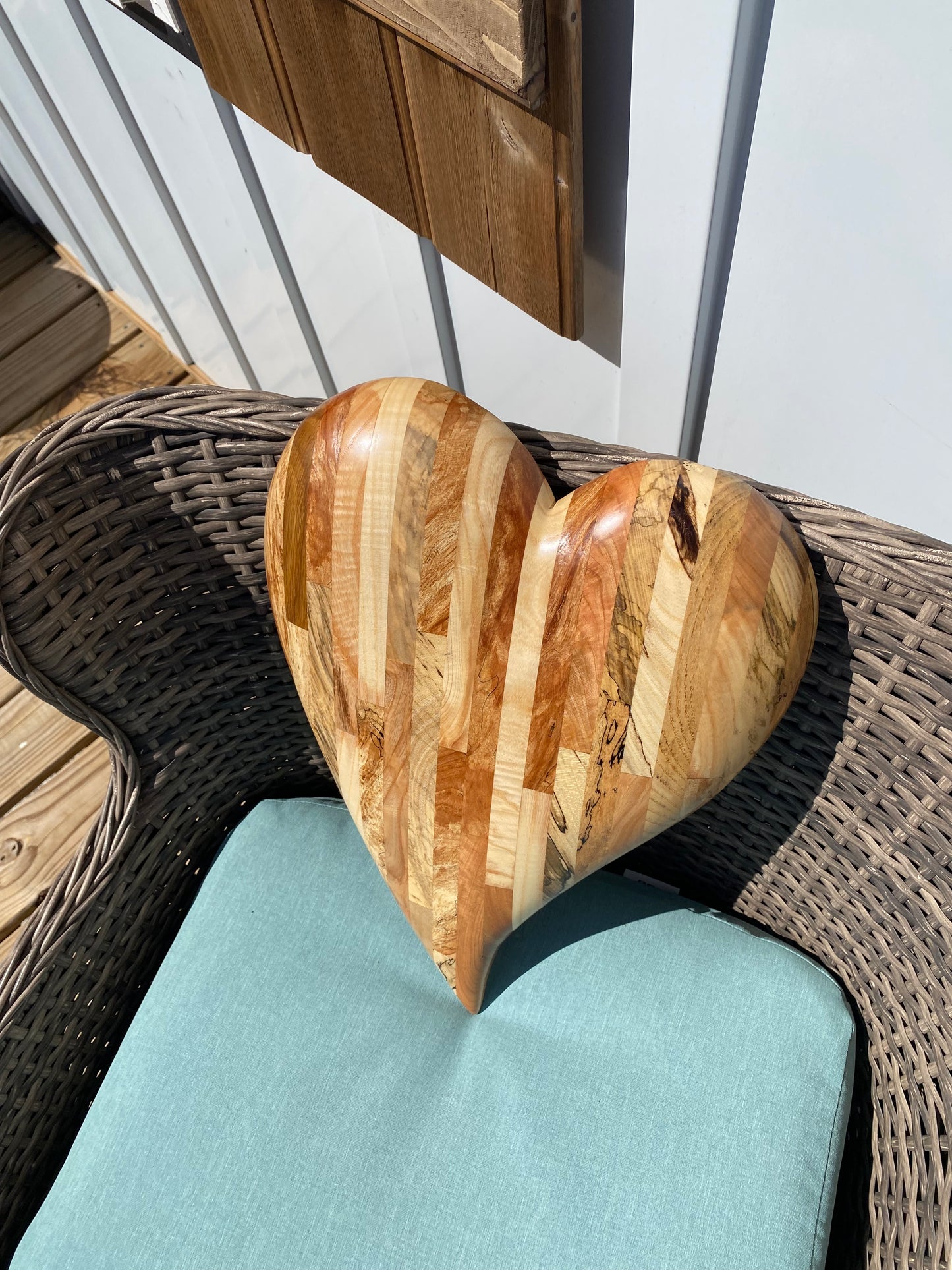 3D art Large Hand Carved Wooden Heart Wall Decor – 3D Rustic Wood Heart Sculpture – Anniversary / Wedding Gift – Handmade Natural Wood Art