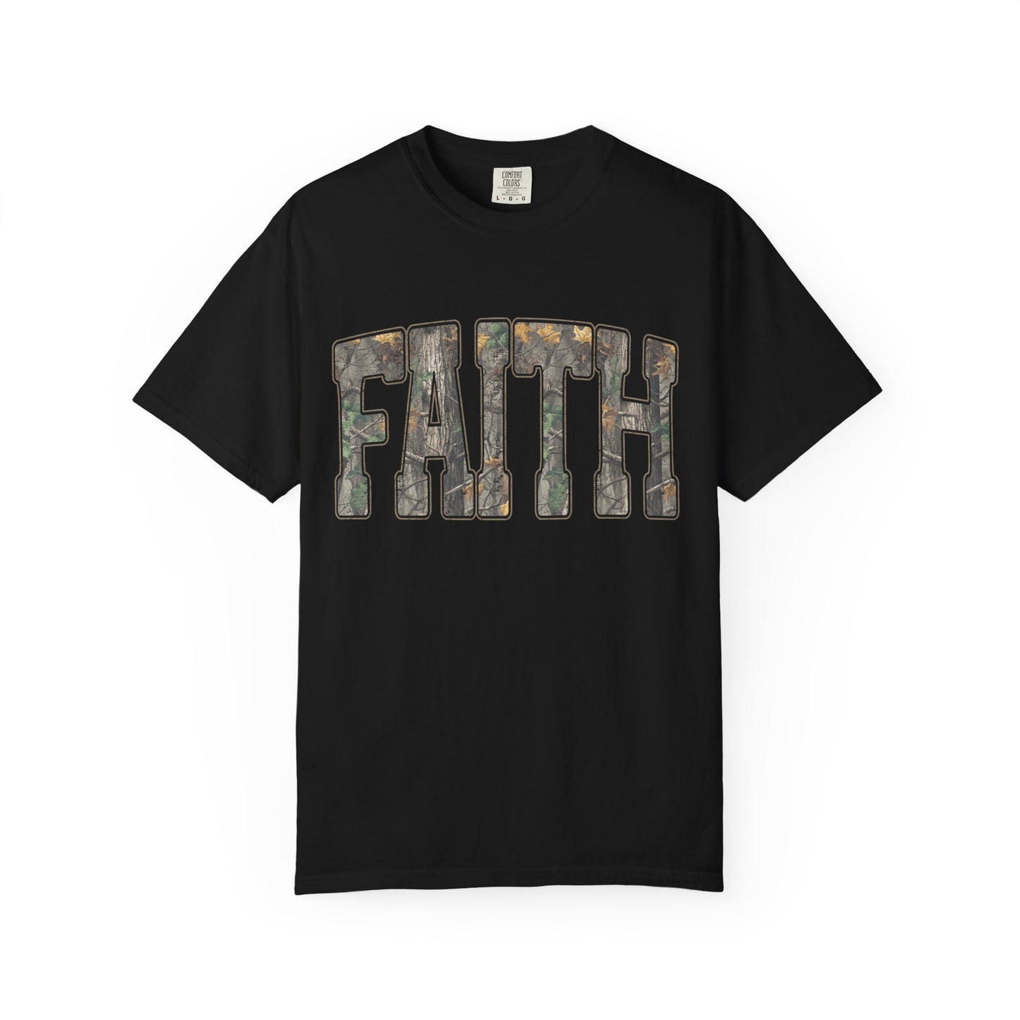 FAITH Vintage Camo block lettering T-Shirt | Faith typography tee