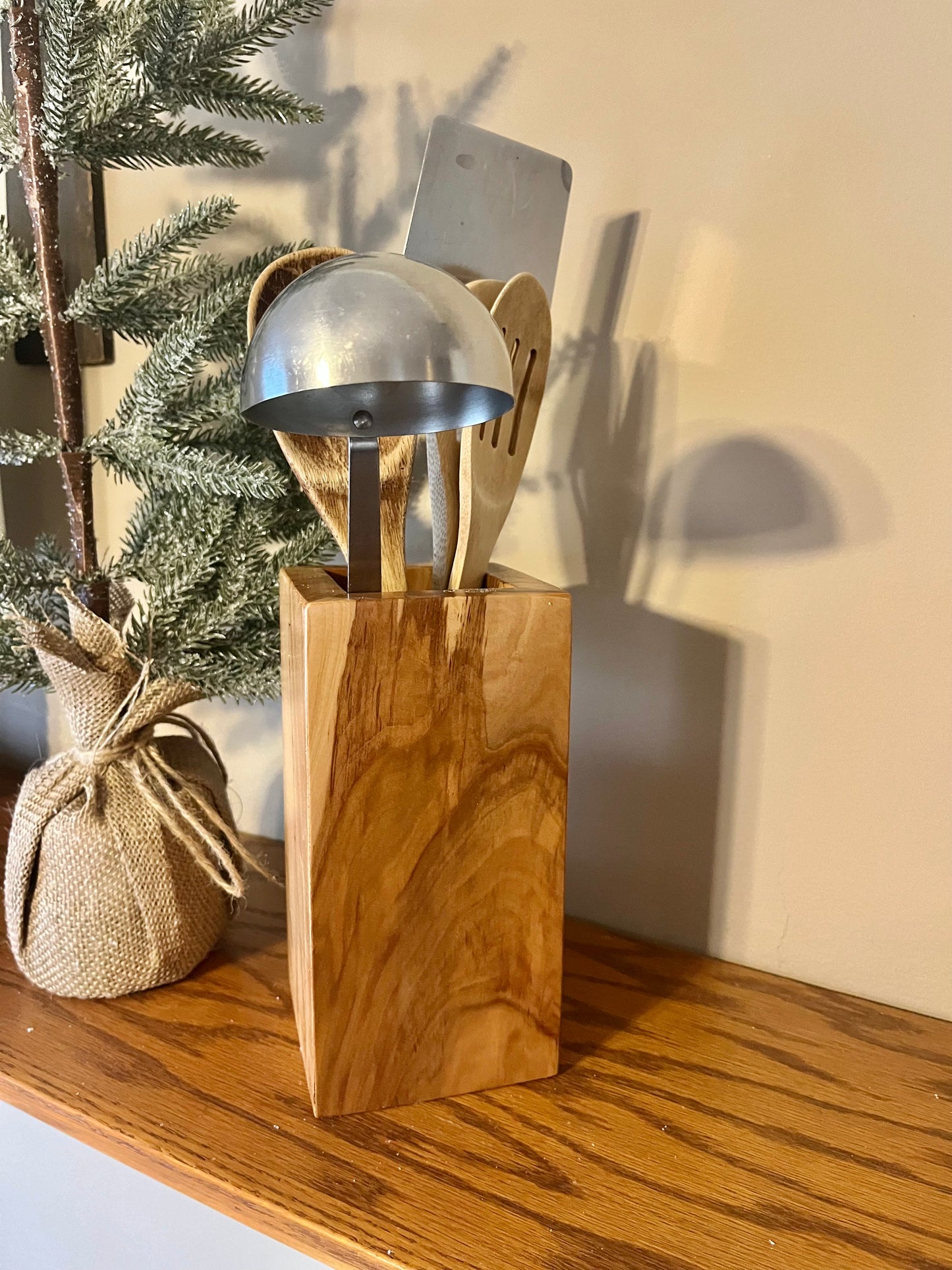 Wooden Vase Wooden Utensil Holder Wooden Art