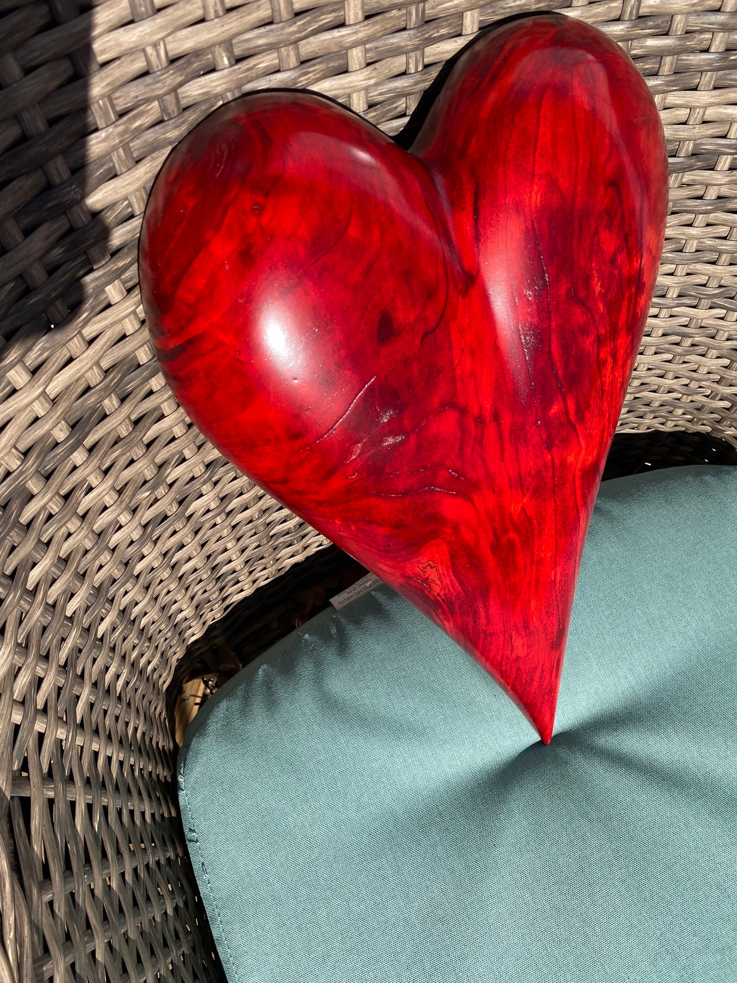 Red 3D Heart Sculpture Anniversaries gift 20th anniversary wooden Art birthday gift Mother’s Day gift Wooden heart Father’s Day home decor wood sculptures